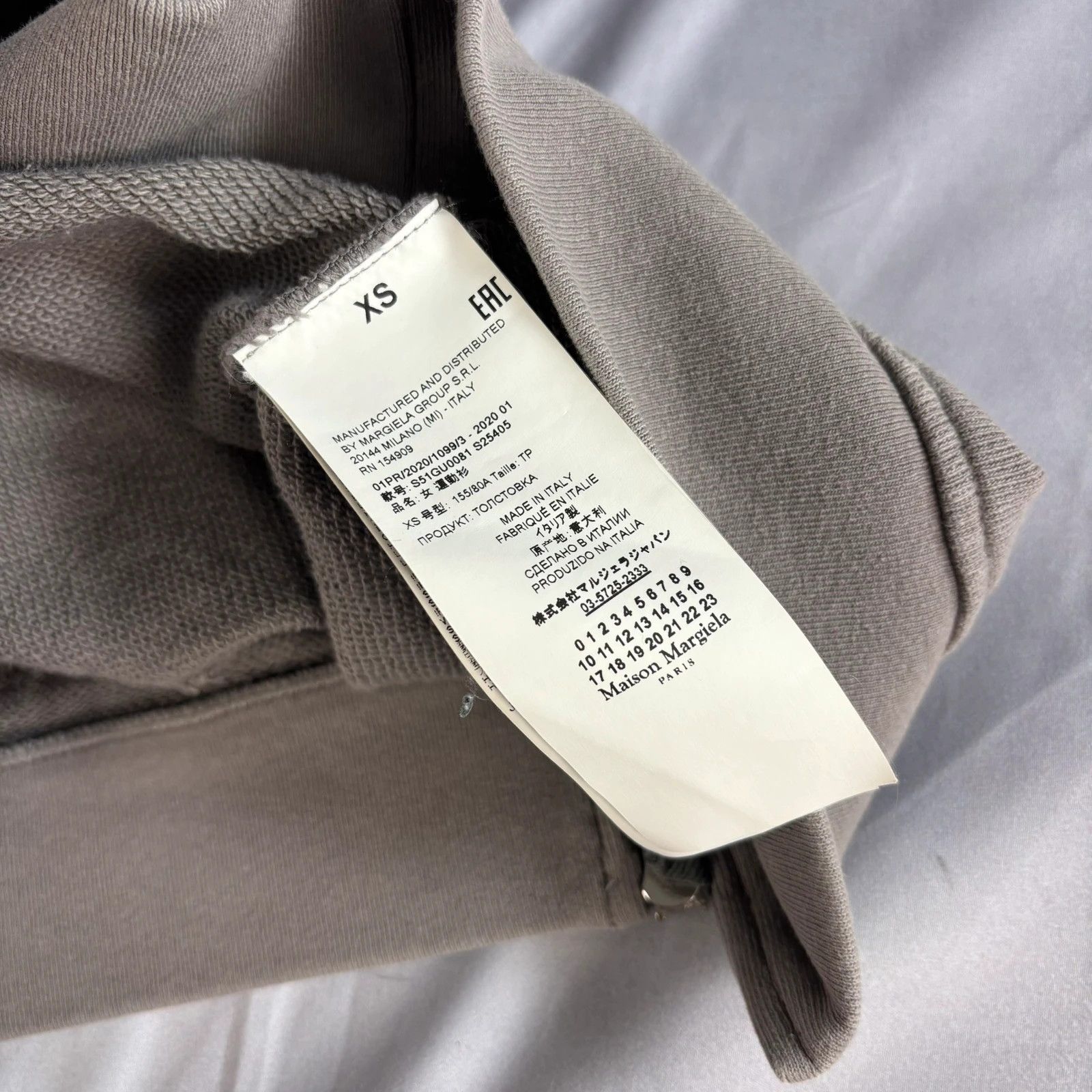 Maison Margiela Margiela 1 zip asymmetric hoodie grey cropped cool grey Size US XS / EU 42 / 0 - 5 Thumbnail