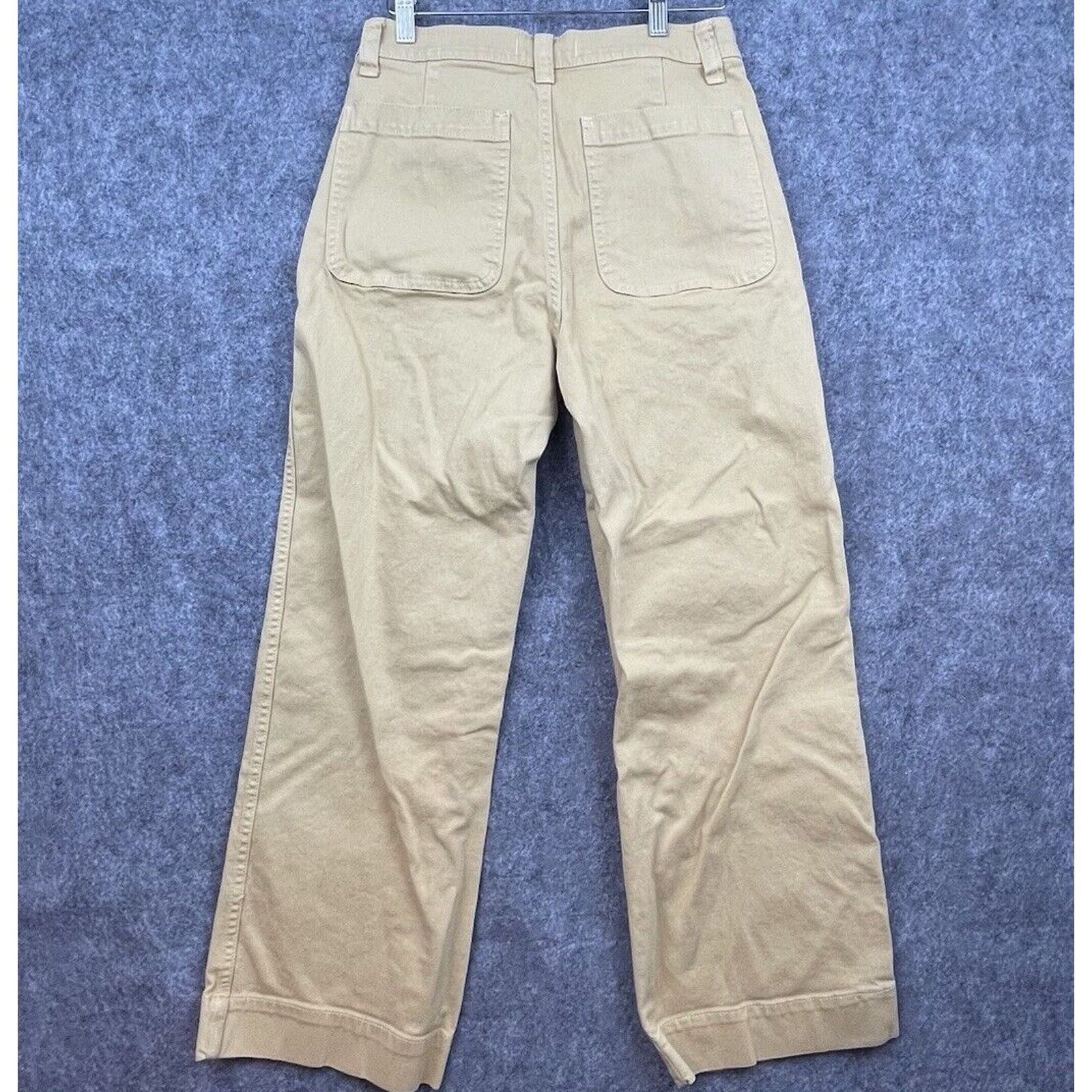 Madewell Madewell Pants Women 27 Khaki Wide Leg Chino Straight Casual Size 27" / US 4 / IT 40 - 2 Thumbnail