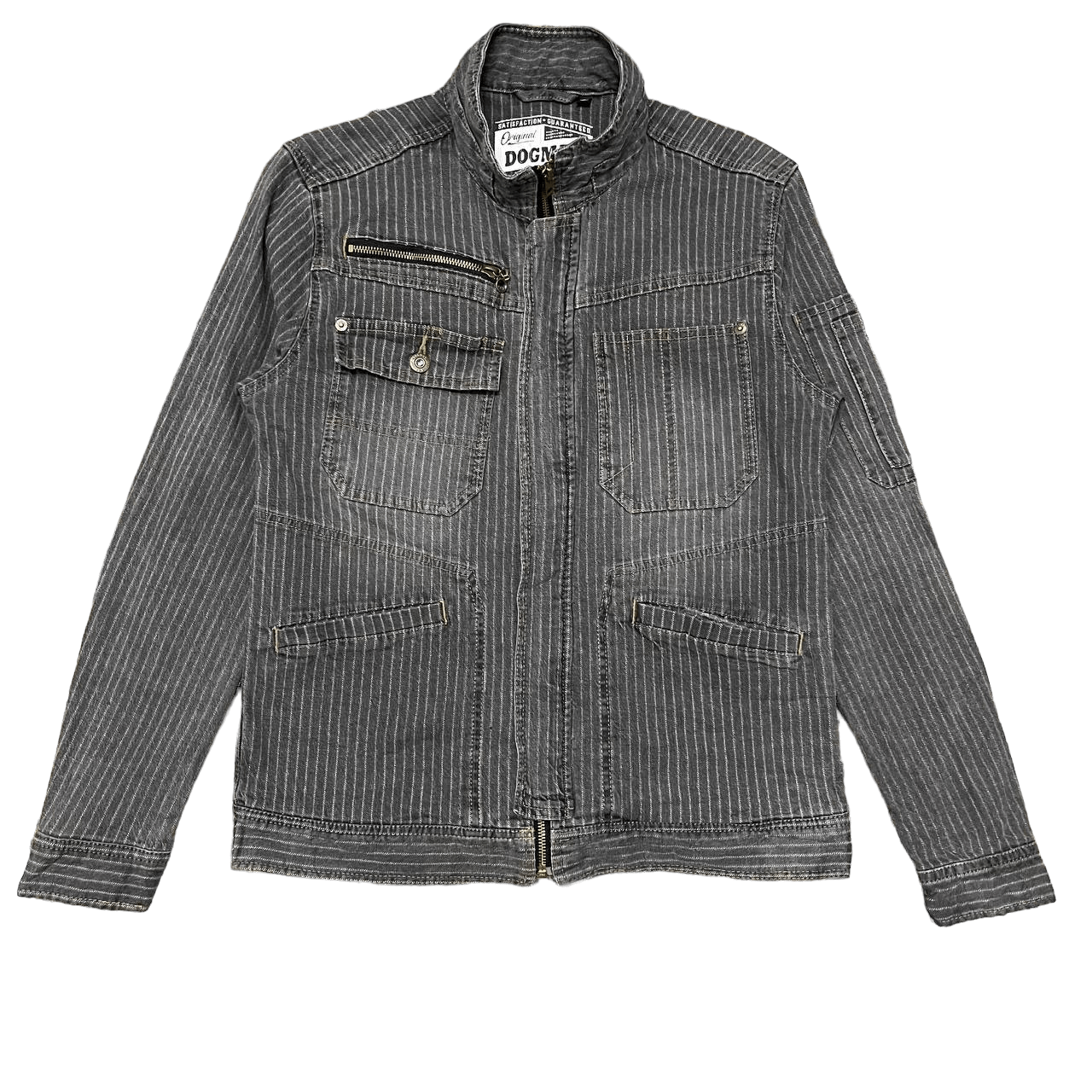 Japanese Brand Vintage Dogman Workwear Hickory Stripe Jacket Size US L / EU 52-54 / 3 - 1 Thumbnail