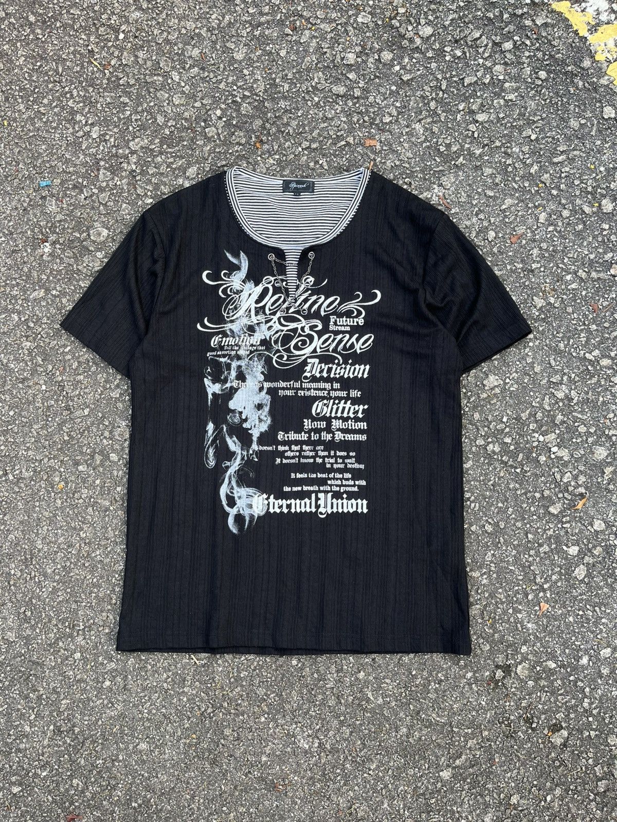 If Six Was Nine Y2k Spinash Poem Chain T-shirt Gothic Punk Grunge Size US L / EU 52-54 / 3 - 2 Thumbnail