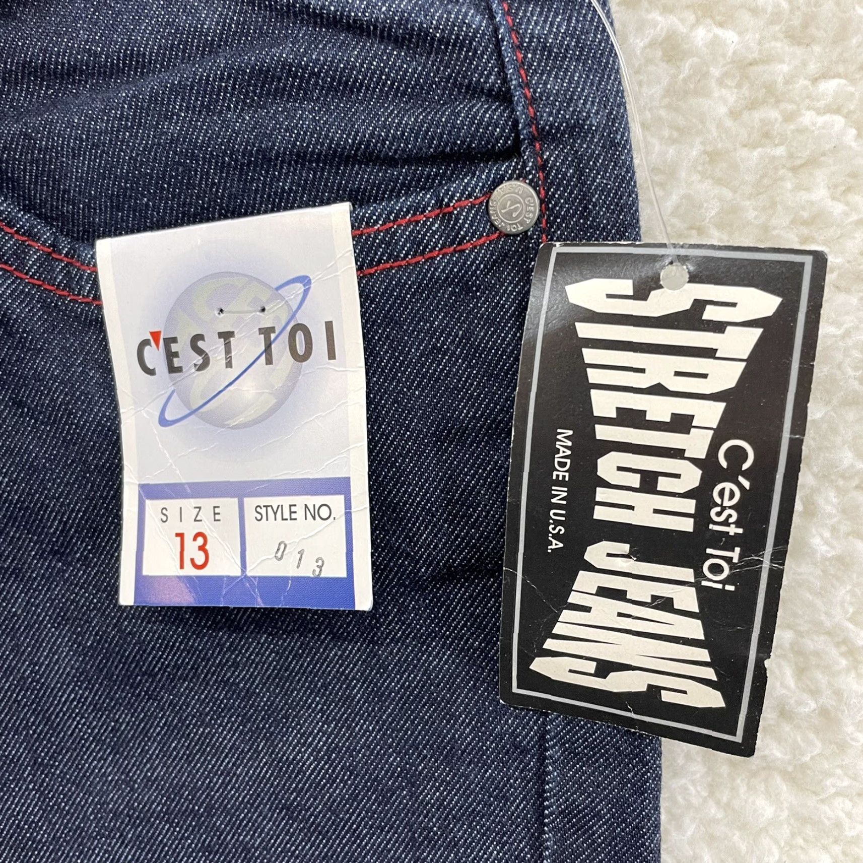 Vintage VINTAGE NEW 90s Y2K jeans 12 30 High Waisted Bootcut Flare Dark Wash Size 34" / US 12 / IT 48 - 5 Thumbnail
