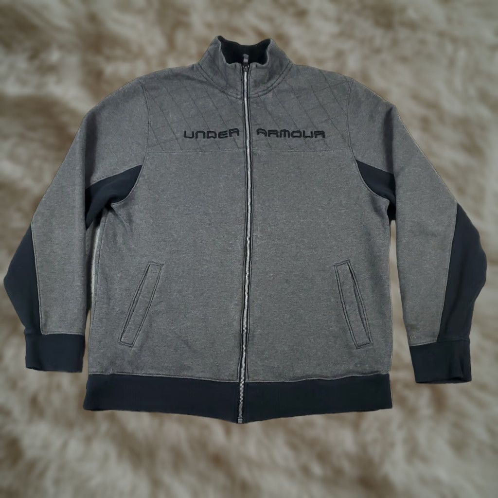 Johnston & Murphy Under Armour Mens XL Gray Full Zip Up Sweater Fleece Casual Business Wear * Size US XL / EU 56 / 4 - 1 Thumbnail