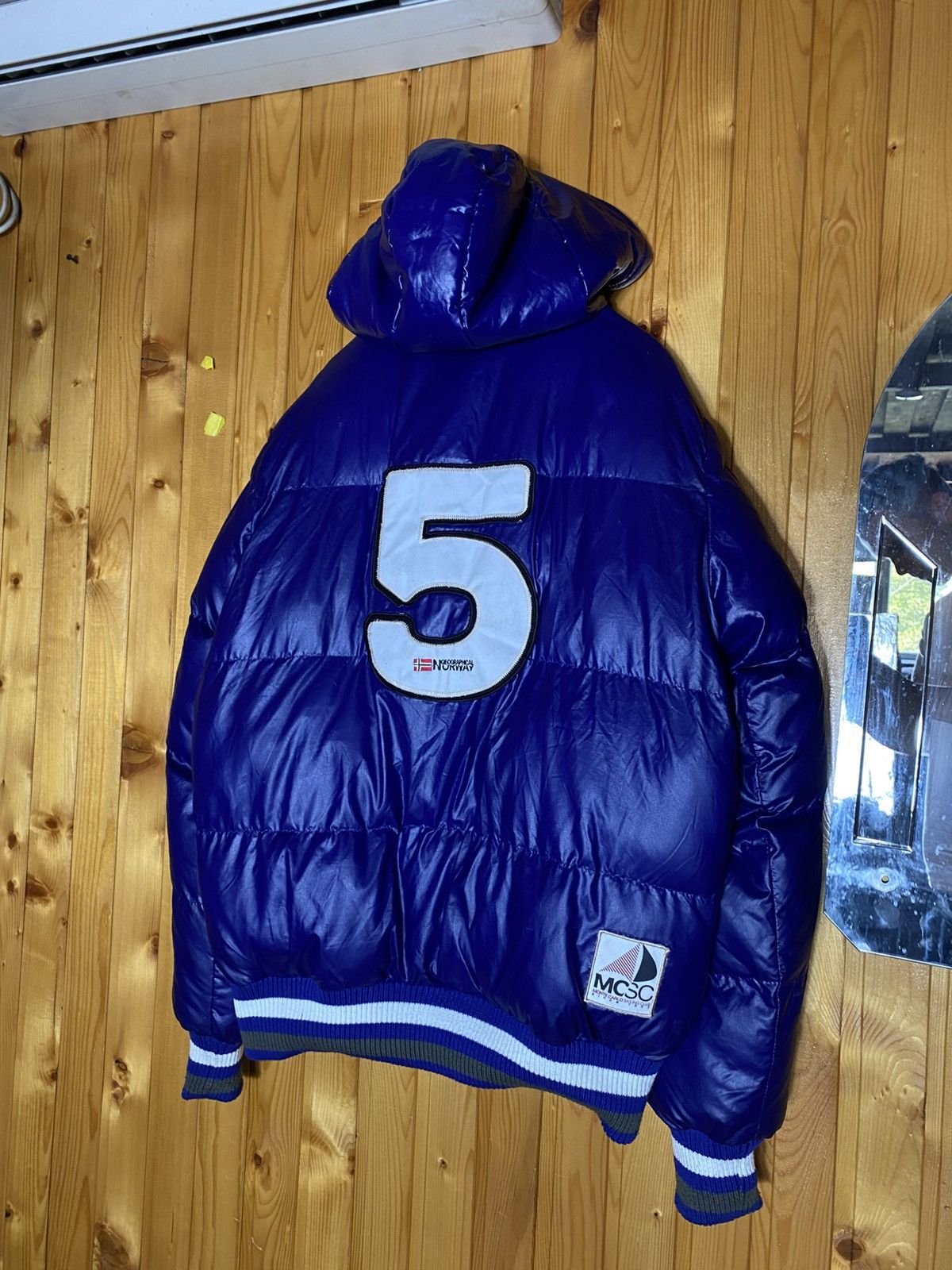 Napapijri Vintage Geographical Norway Royal Club Puffer Bombers Jacket Size US L / EU 52-54 / 3 - 3 Thumbnail