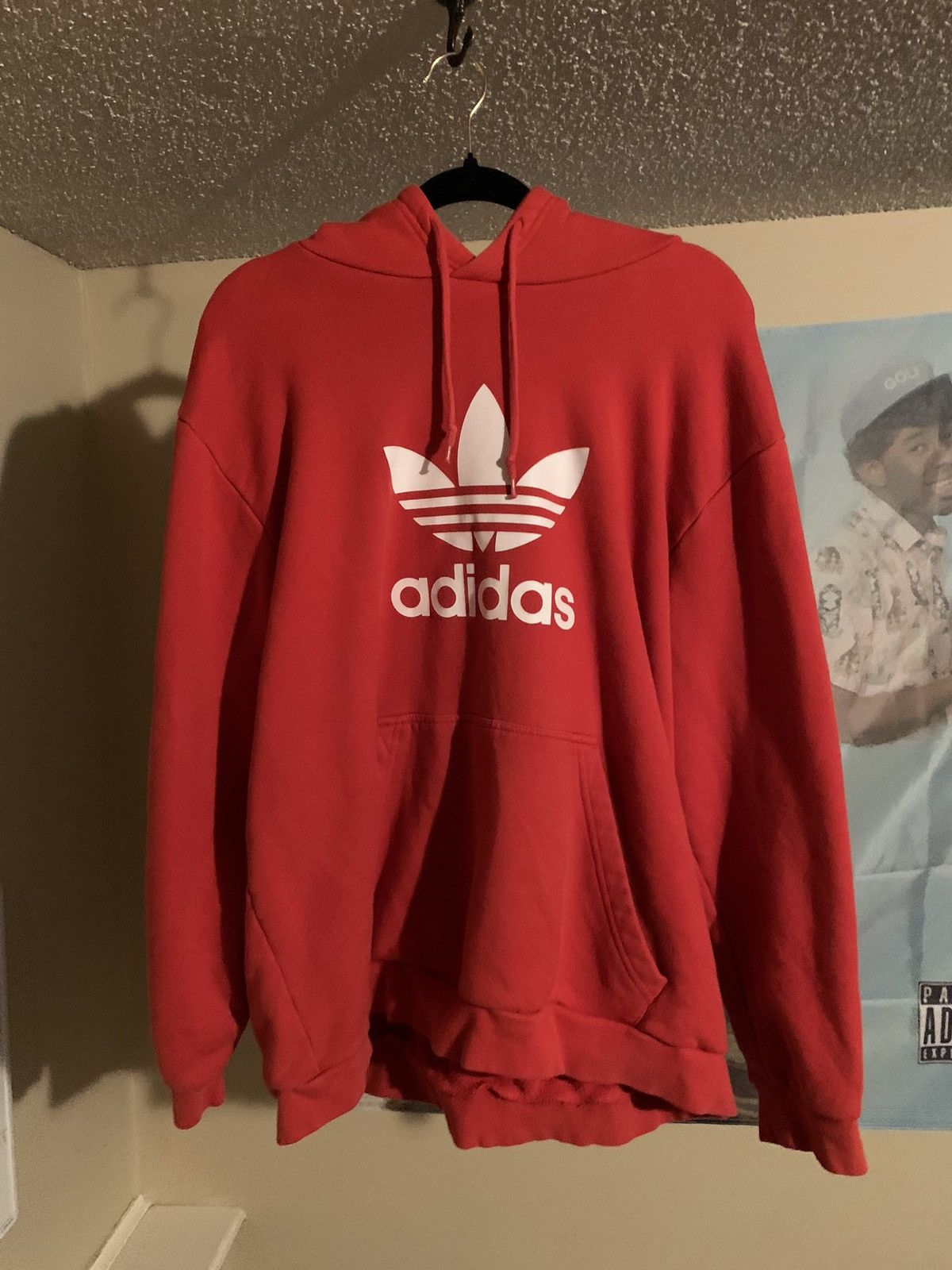 Adidas Adidas Red old school logo hoodie Grailed