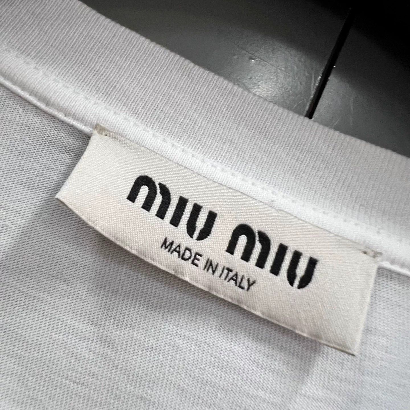 Miu Miu MIU MIU White Embroidered Logo SS L 95 New Size L / US 10 / IT 46 - 2 Thumbnail