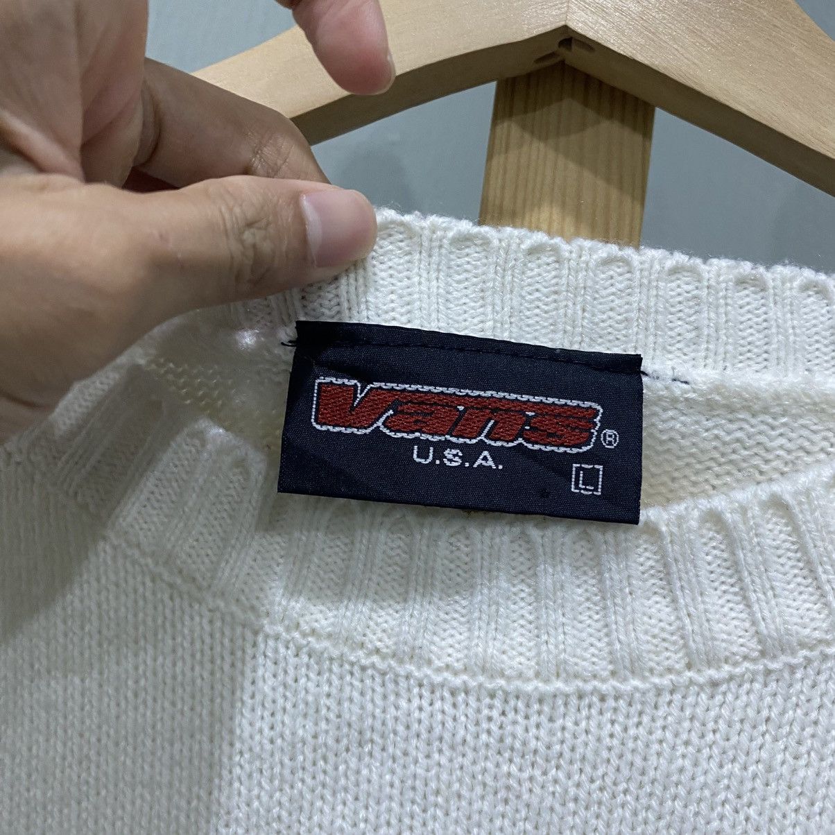 Vans VINTAGE VANS Skateboard Heavy Knit Sweater 90s Y2K Skate Size US L / EU 52-54 / 3 - 12 Thumbnail