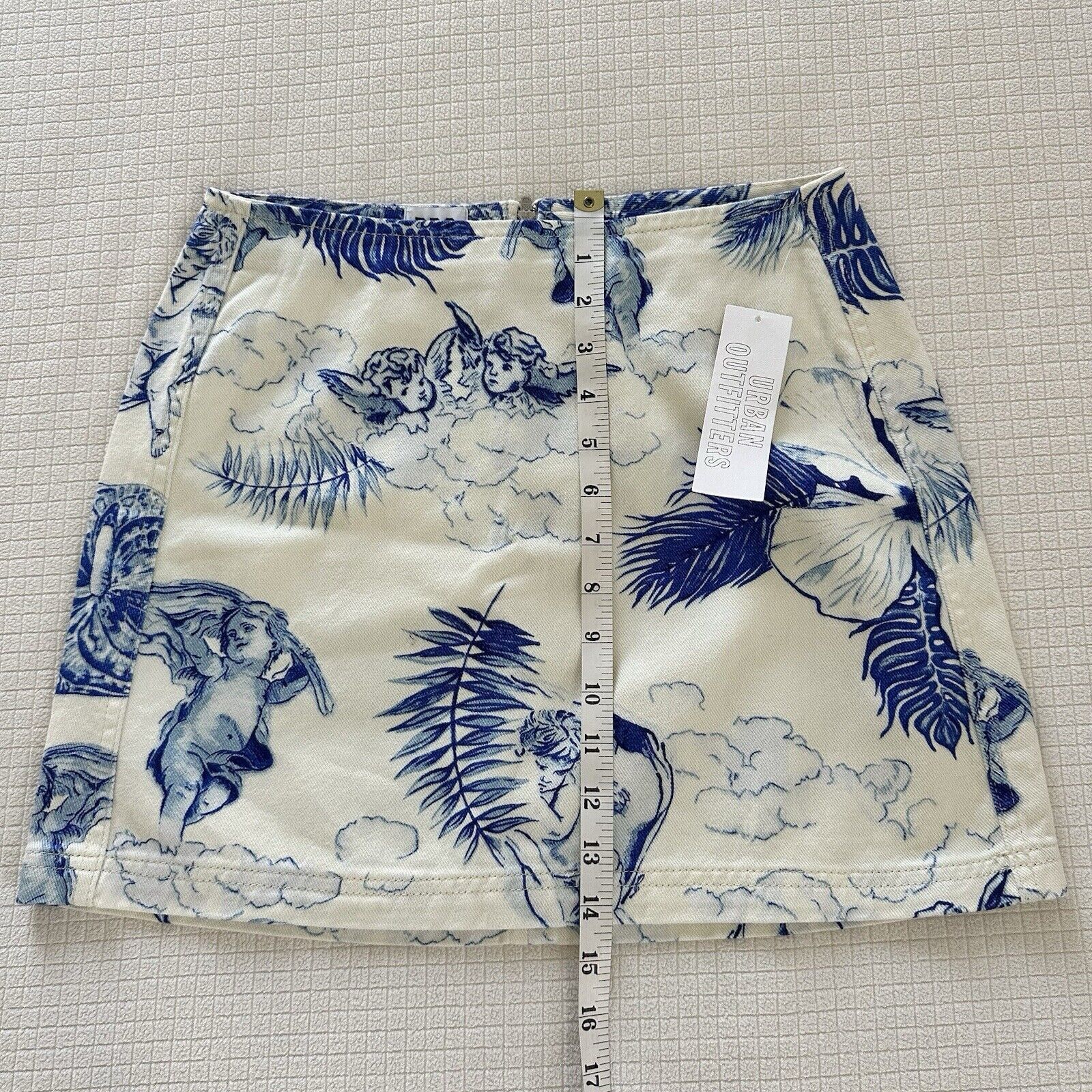 Urban Outfitters NWT Urban Outfitters BDG White Blue Denim Mini Skirt Sz S Size 27" / US 4 / IT 40 - 8 Thumbnail