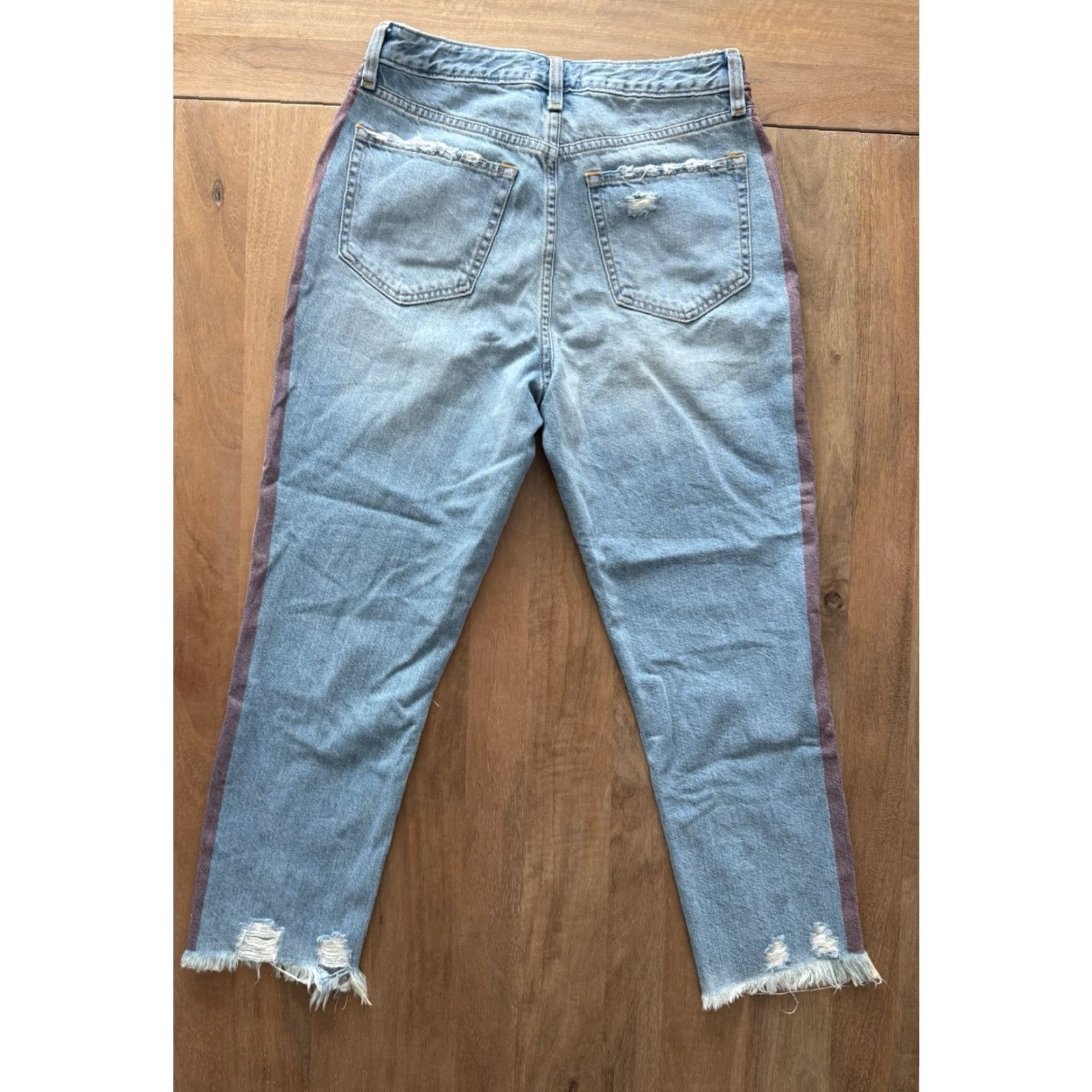 Abercrombie & Fitch Abercrombie & Fitch Jeans Womens 4S Girlfriend 27 29x24 Blue Denim 5-Pocket High Rise Striped Size 27" / US 4 / IT 40 - 2 Thumbnail