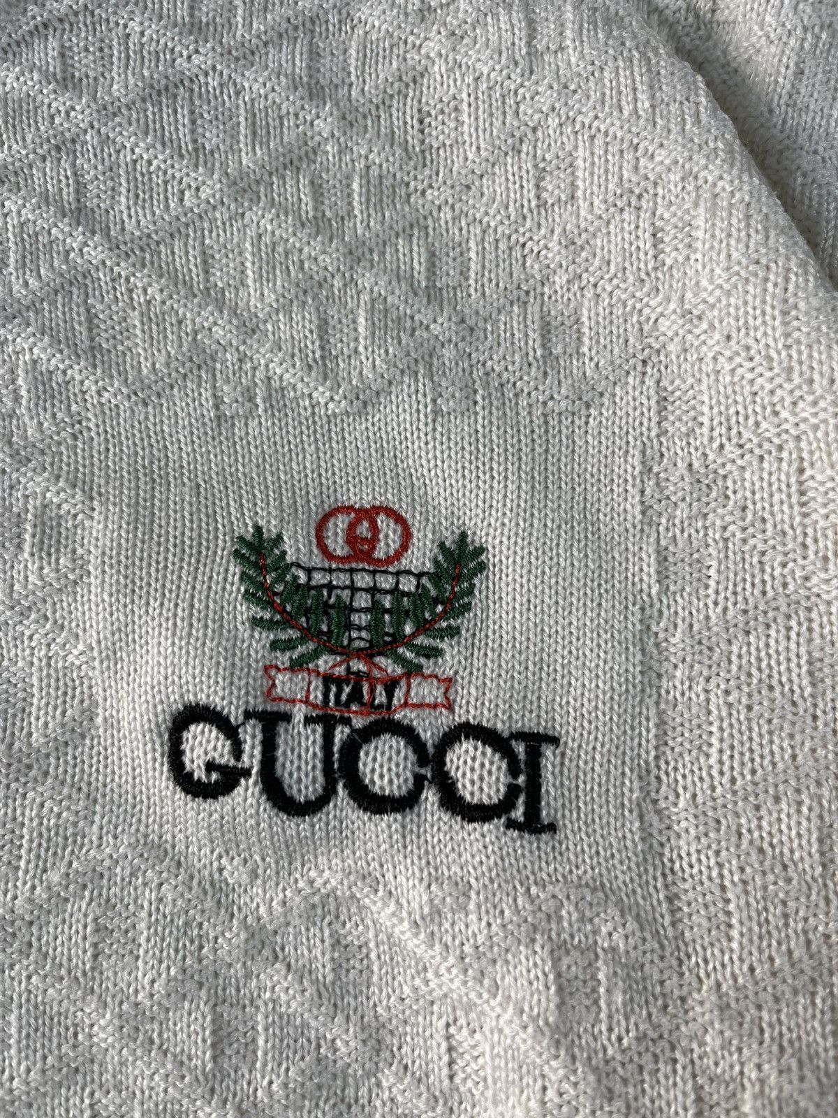 Other Vintage Gucci Style Knit Sweater Logo Embroidery Cream Size US XL / EU 56 / 4 - 5 Thumbnail
