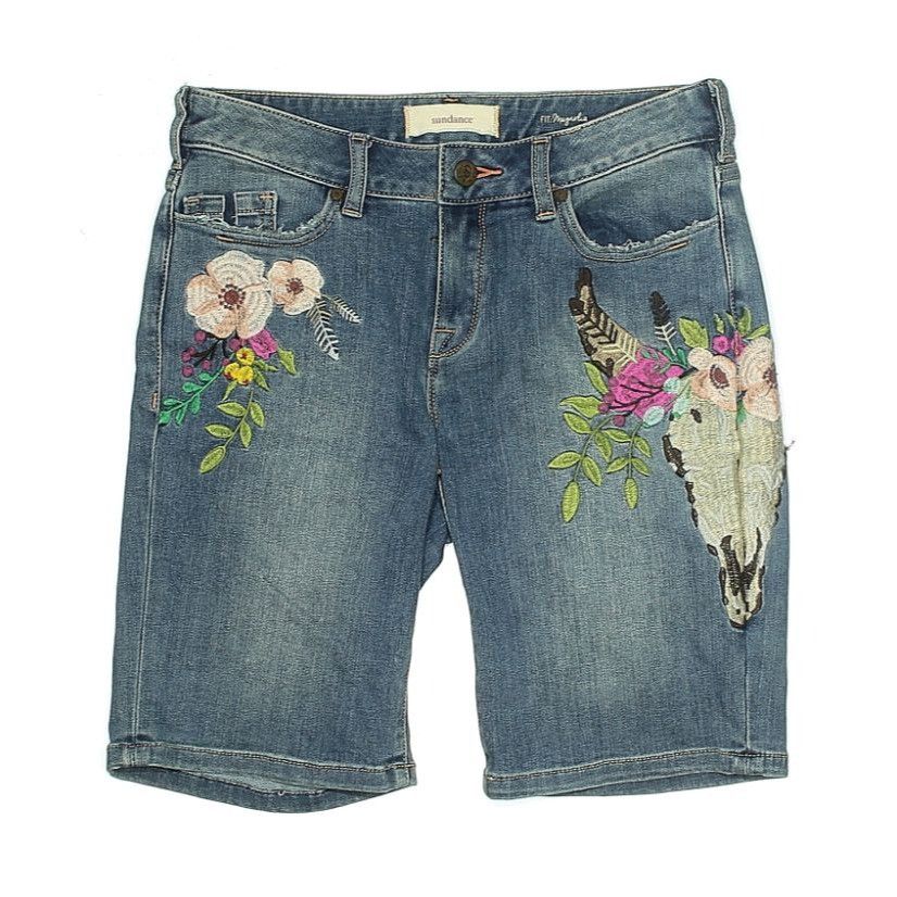 Other Sundance Shorts 27 Embroidered Denim Bermuda Western Rockabi Size 27" / US 4 / IT 40 - 17 Thumbnail