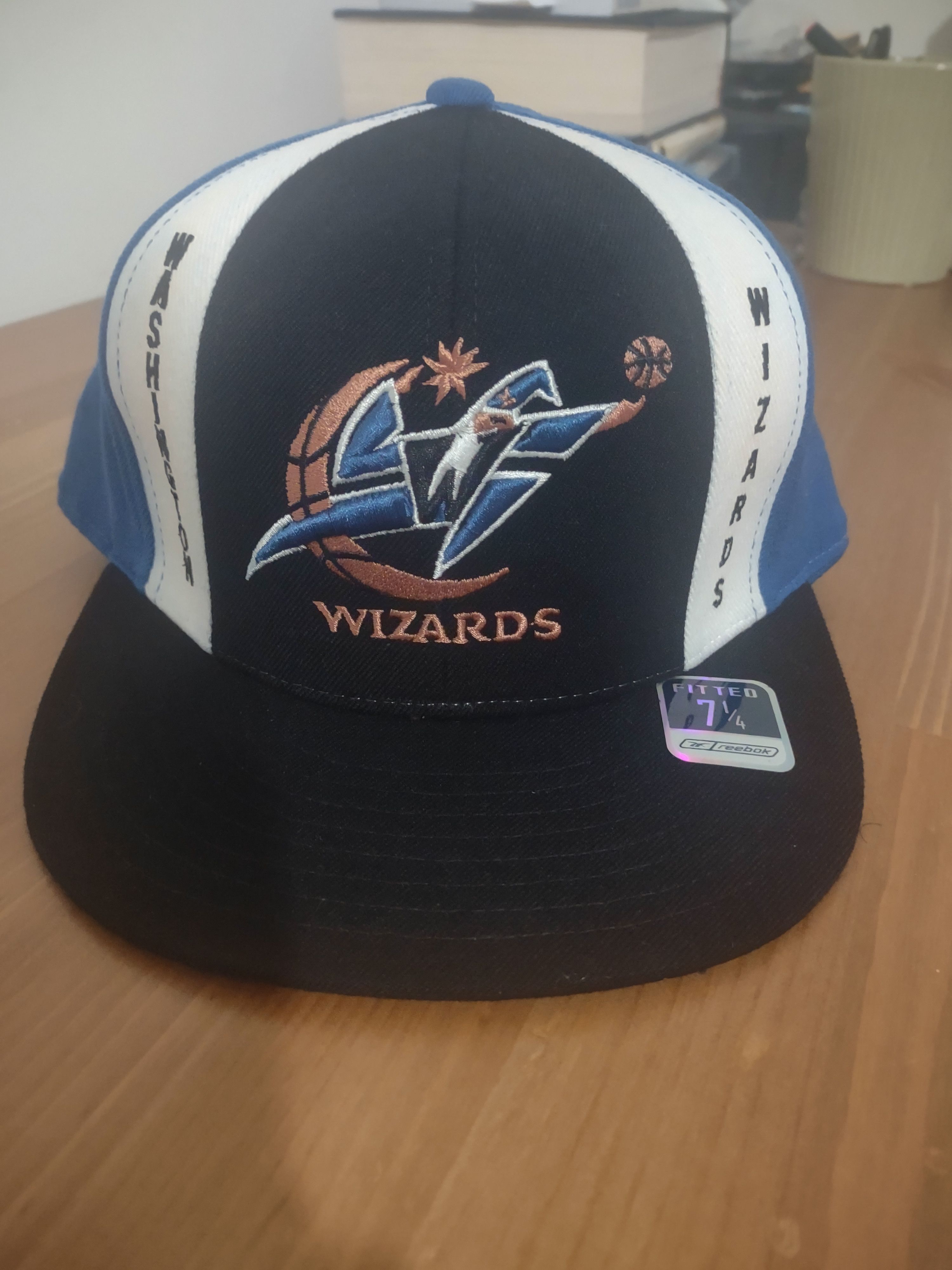 NBA × Reebok × Vintage Y2K Washington Wizards 2001 Pinwheel Fitted Hat Size 7 1/4 Size ONE SIZE - 1 Thumbnail