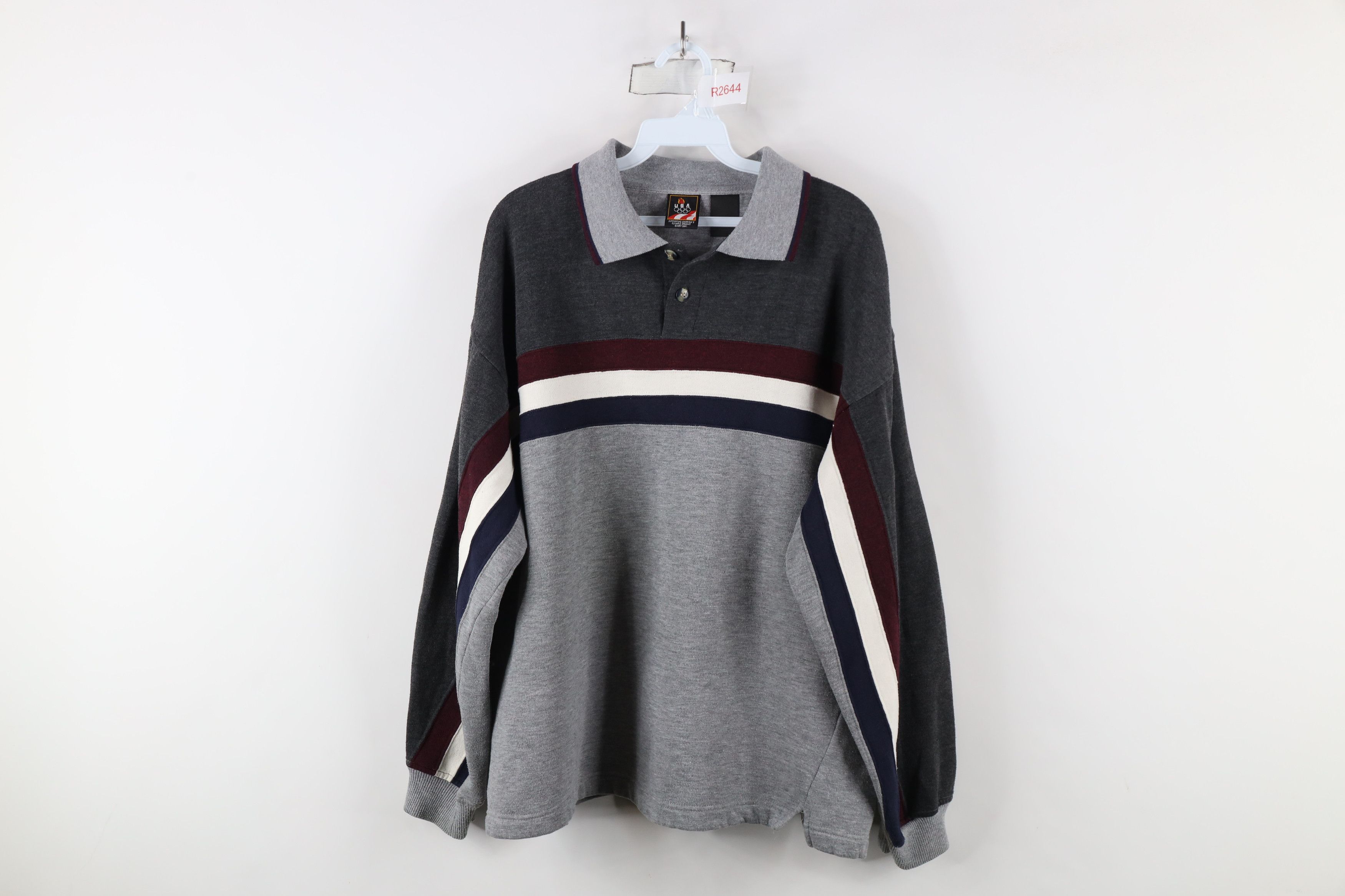 Vintage Vintage 90s USA Olympics Collared Pullover Sweatshirt Size US XL / EU 56 / 4 - 1 Thumbnail