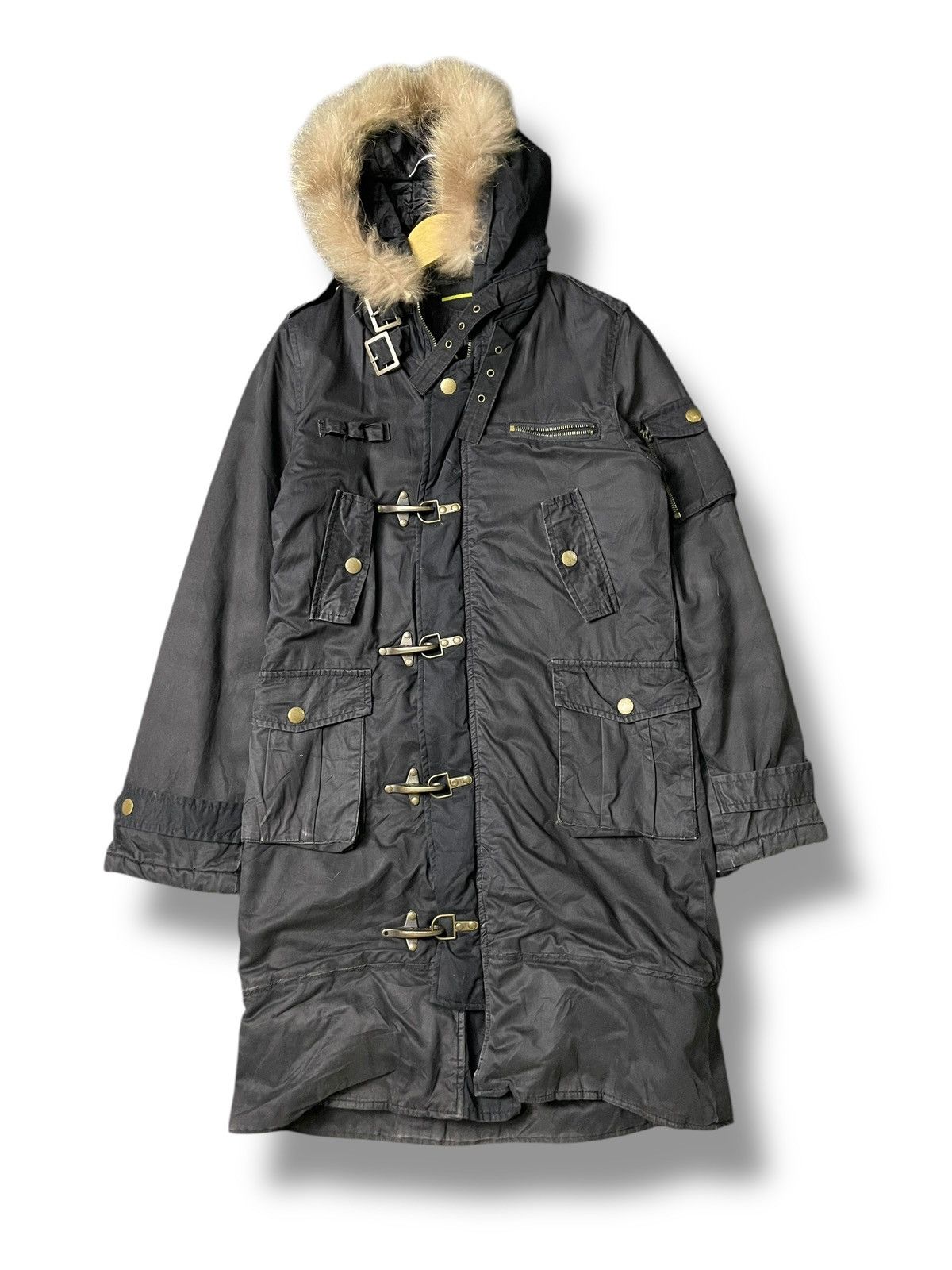 If Six Was Nine × Japanese Brand × Le Grande Bleu (L.G.B.) Edge Line Brand Long Duffle Jacket with Fur (67) Size US XXS / EU 40 - 1 Thumbnail
