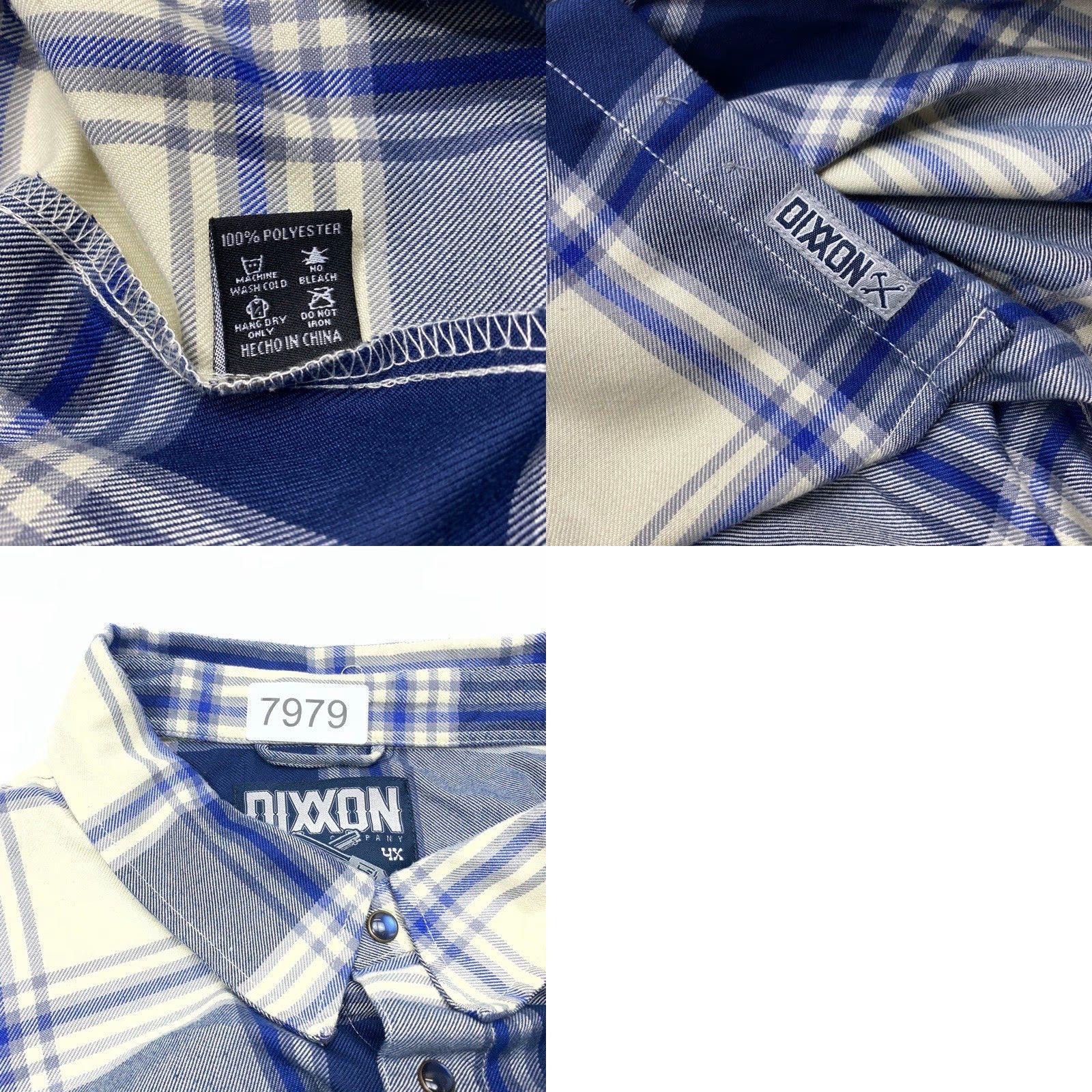 Vintage Dixxon Flannel Mens 4XL Blue Plaid Pearl Snap Casual Shirt Mens 4XL Big & Tall Size US XXL / EU 58 / 5 - 9 Thumbnail