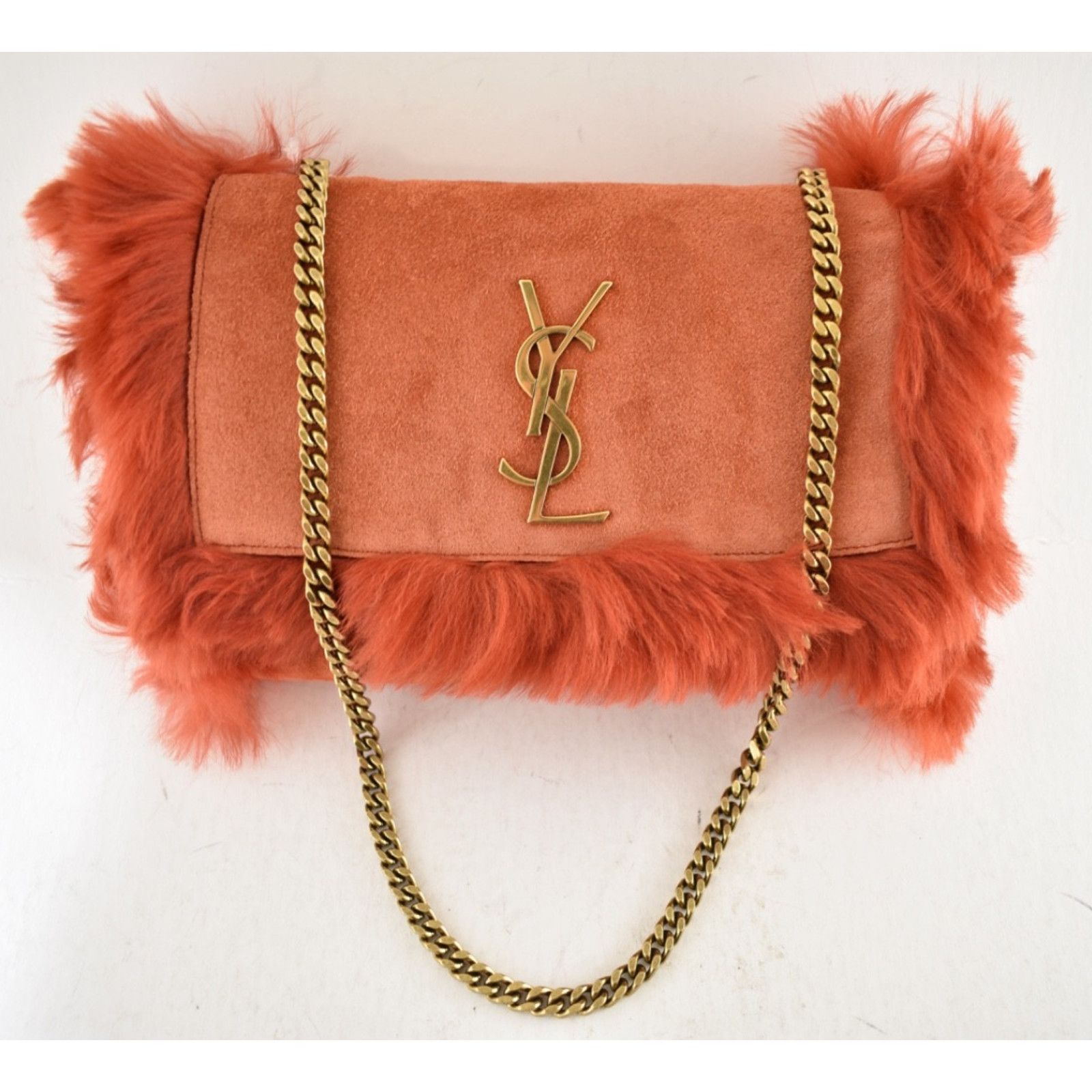 Yves Saint Laurent Saint Laurent Small Kate YSL Red Reversible Faux Fur Bag Size ONE SIZE - 2 Thumbnail