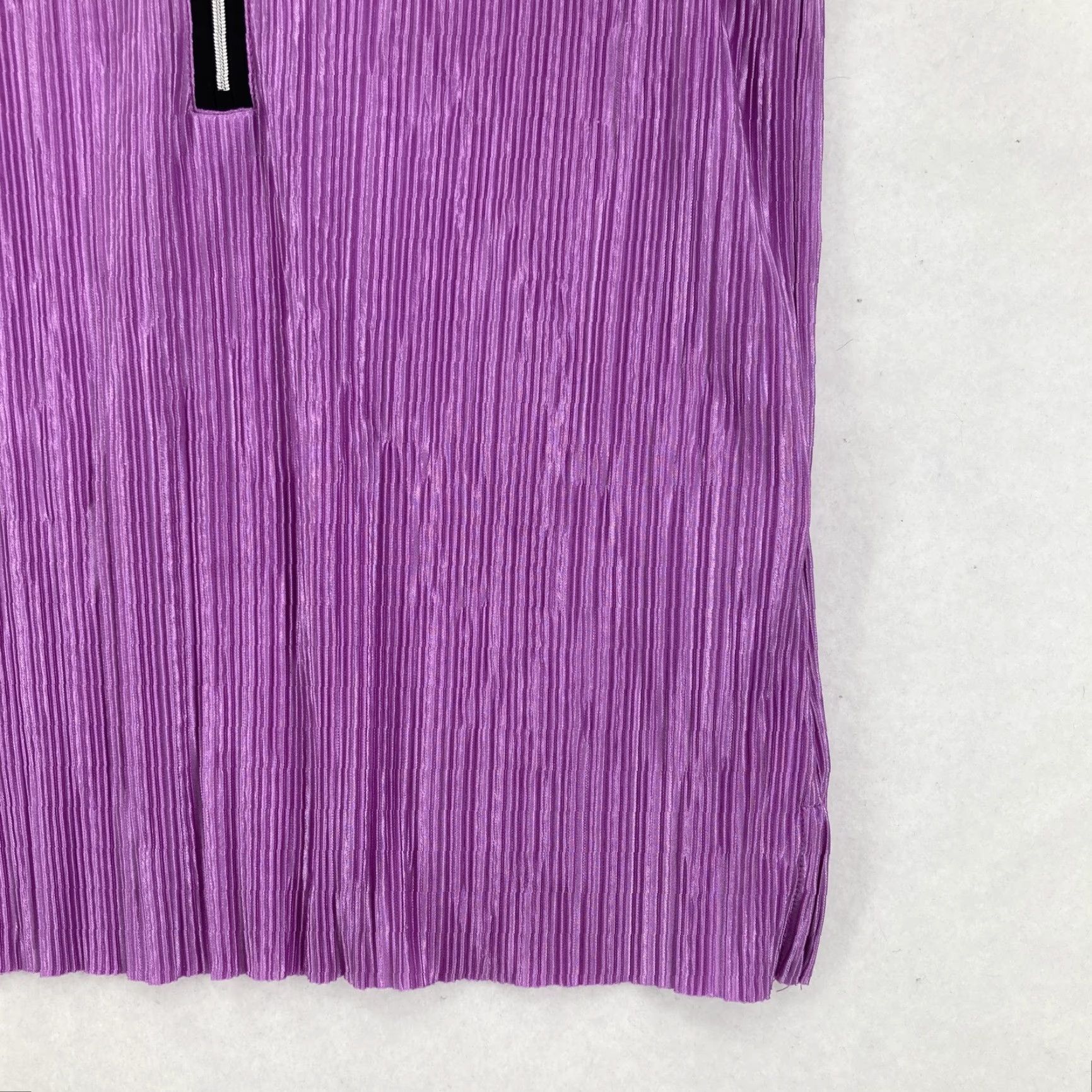 Vintage Jamie Sadock Shirt Womens M Purple Pleated Sleeveless Mock Neck Golf Preppy Size M / US 6-8 / IT 42-44 - 3 Thumbnail