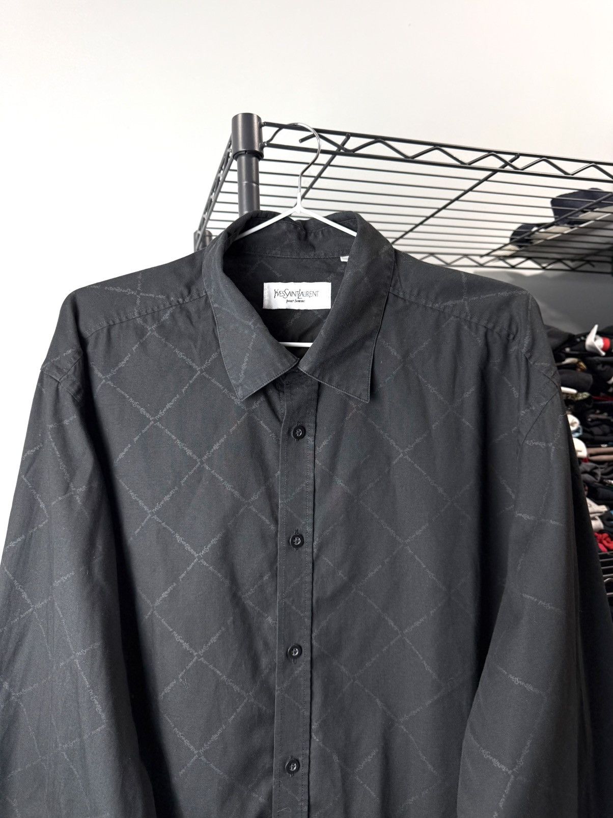 Yves Saint Laurent Vintage YSL Yves Saint Laurent Monogram Button Shirt Size US XL / EU 56 / 4 - 2 Thumbnail