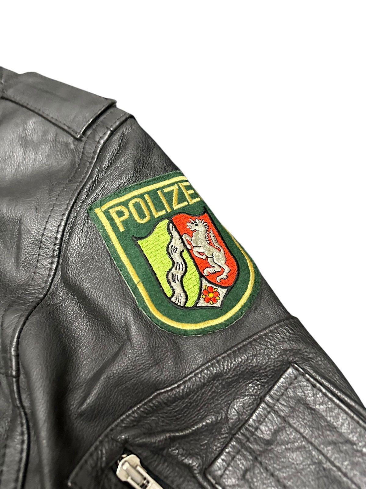 Leather × Vintage Vintage Beckumer Polizei Leather Jacket Similar to Vetements Size US M / EU 48-50 / 2 - 4 Thumbnail