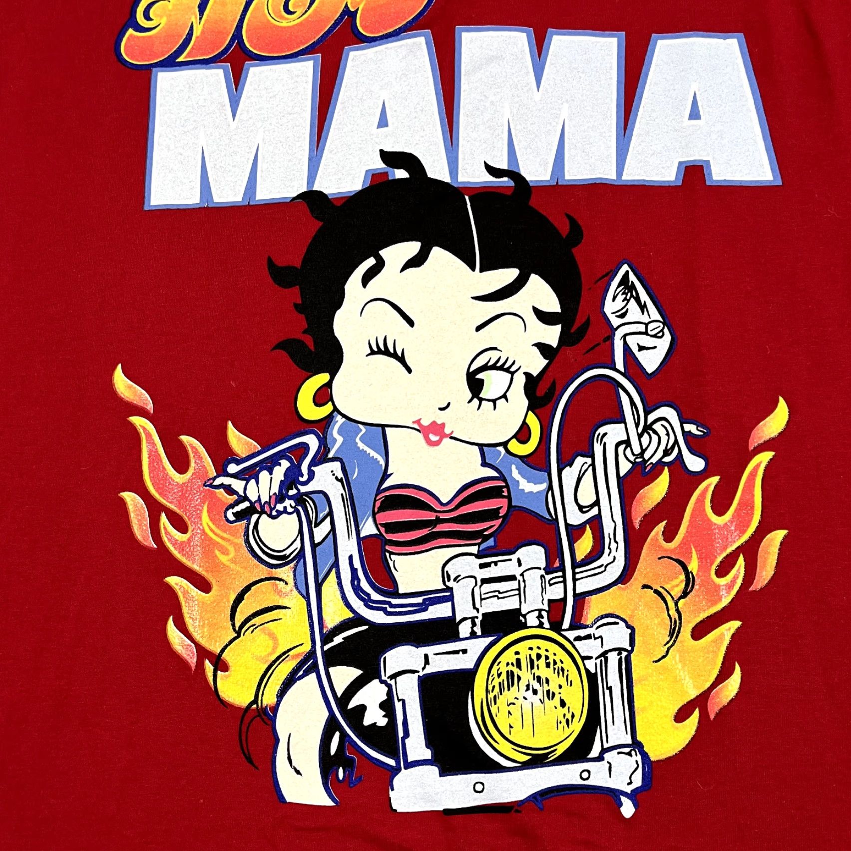 MOTHER VINTAGE Betty Boop Shirt Adult XL Red Hot Mama Mothers Day Motorcycle Graphic T Size US XL / EU 56 / 4 - 2 Thumbnail