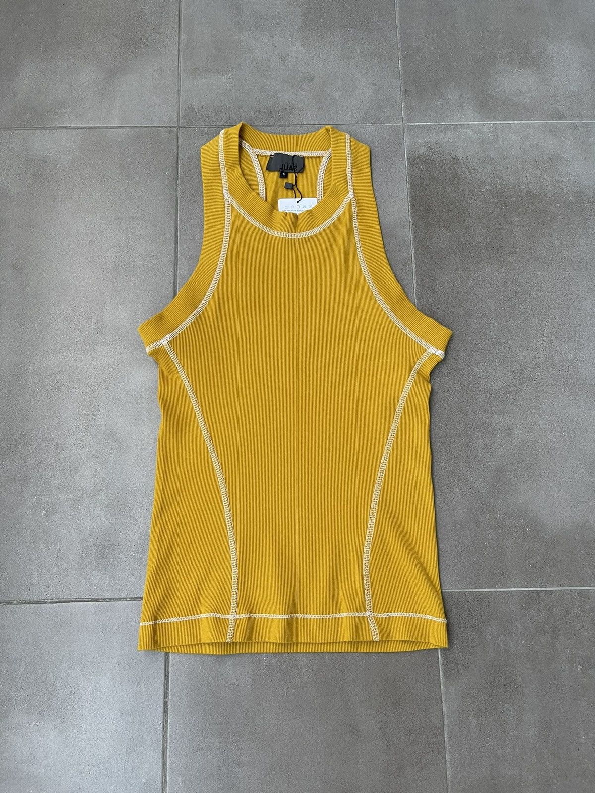 Saul Nash !DS! SS23 Saul Nash Yellow Overlock Stitch Tank Top Size US M / EU 48-50 / 2 - 7 Thumbnail