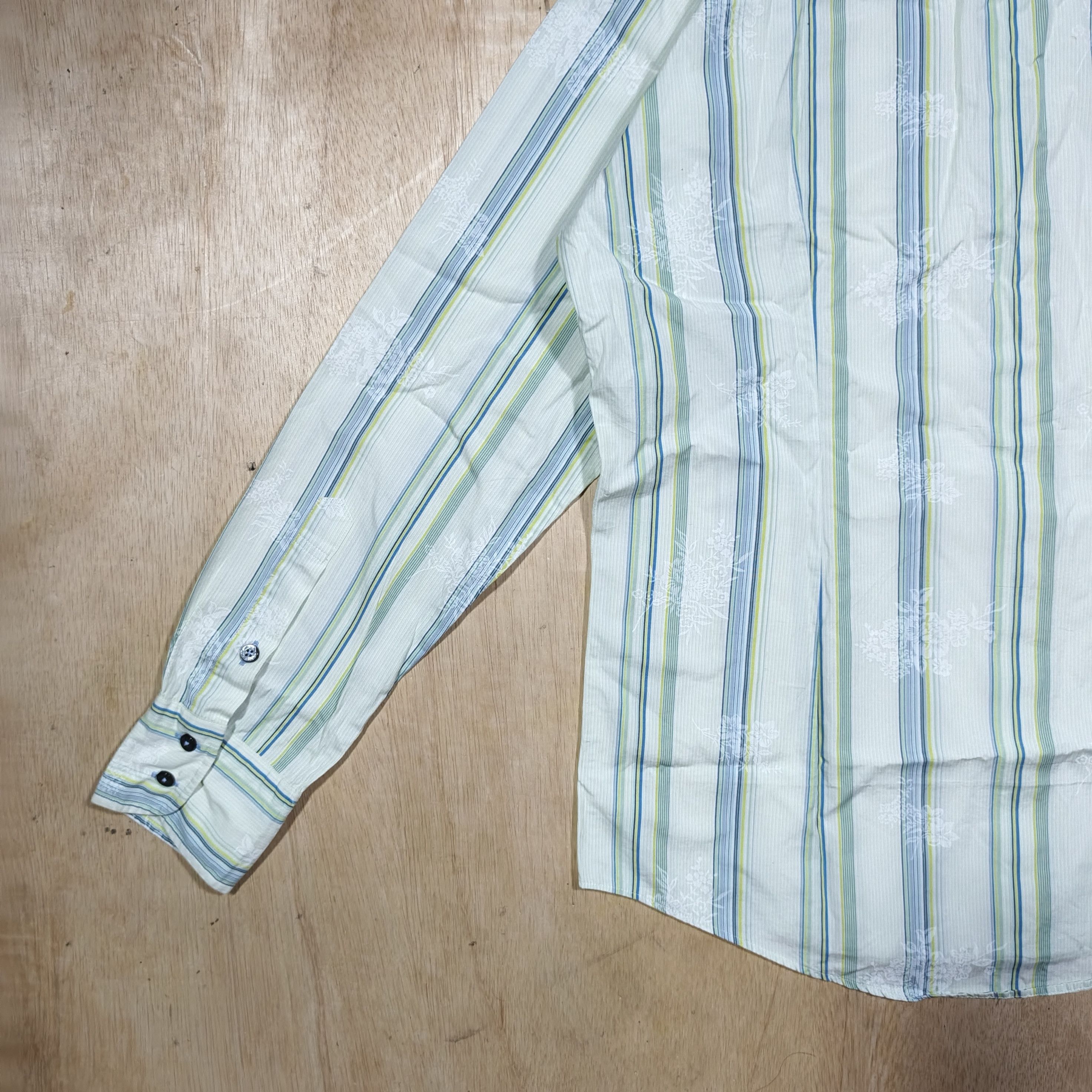Burberry BURBERRY BLACK LABEL Striped Monogram Floral Button Down Size US L / EU 52-54 / 3 - 7 Thumbnail
