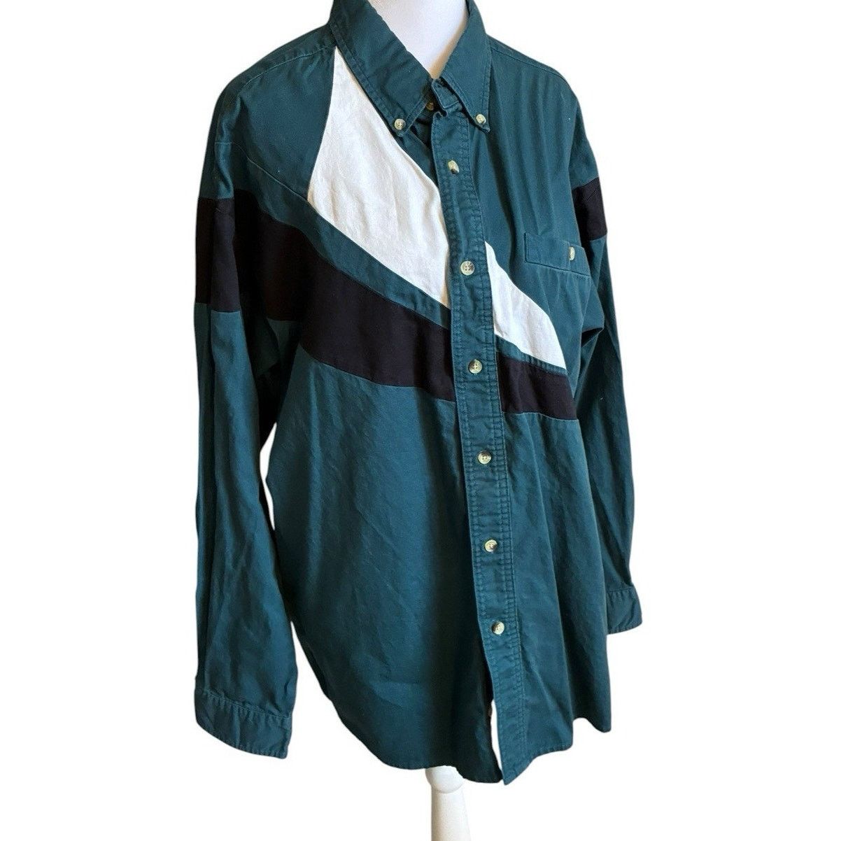 Wrangler Vtg 90s Wrangler Western Button Down Shirt L Color Block Size US L / EU 52-54 / 3 - 13 Thumbnail