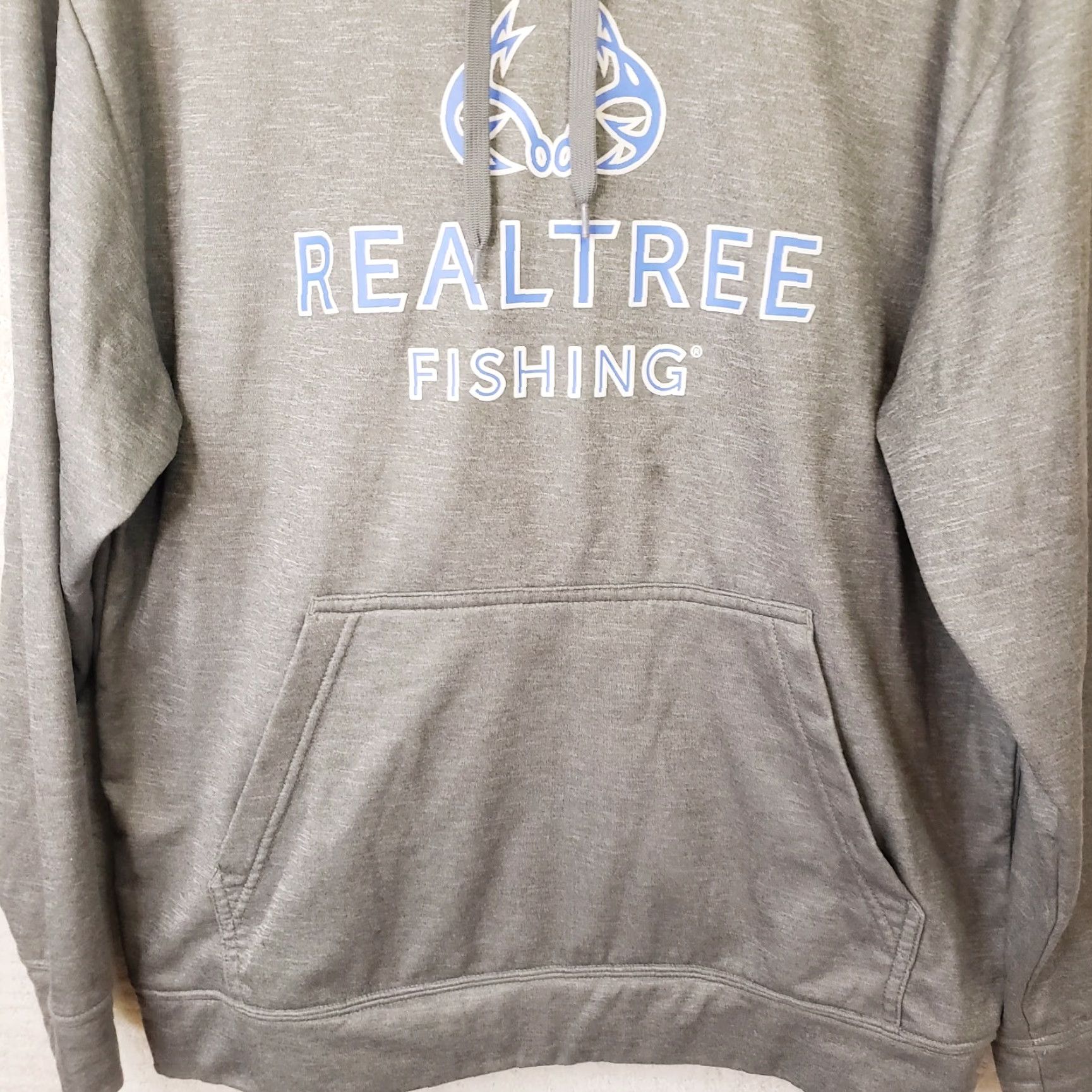 Realtree Realtree Hoodie Pullover M 38/40 Mens Medium Gray Knit Polyester Kangaroo Pockets Front Graphic Fishing Outdoor 90s Decade Style? Size US M / EU 48-50 / 2 - 2 Thumbnail
