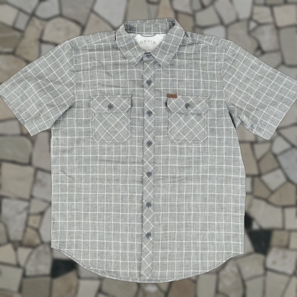 Orvis Orvis Double Pocket Button Down Grid Polyester Solid Shirt Gray Men's L Size US L / EU 52-54 / 3 - 1 Thumbnail