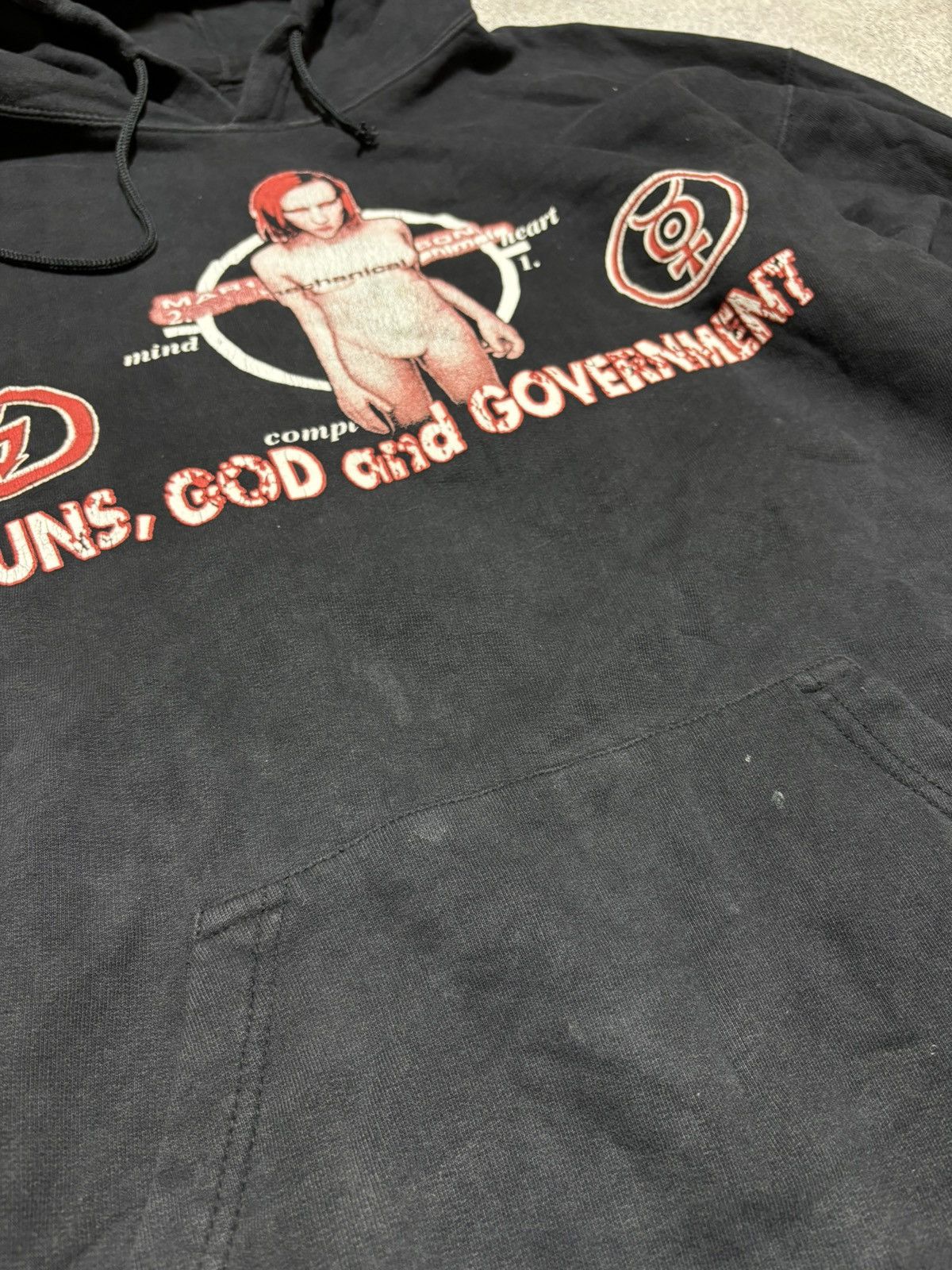 Band Tees × Marilyn Manson × Vintage Marilyn Manson Vintage 90s Band Hoodie Sweatshirt Rare Retro Size US XL / EU 56 / 4 - 4 Thumbnail