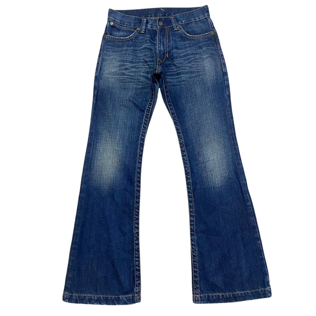 Japanese Brand Japanese Brand Leather Pocket Denim Flare Jeans Size US 27 - 2 Thumbnail