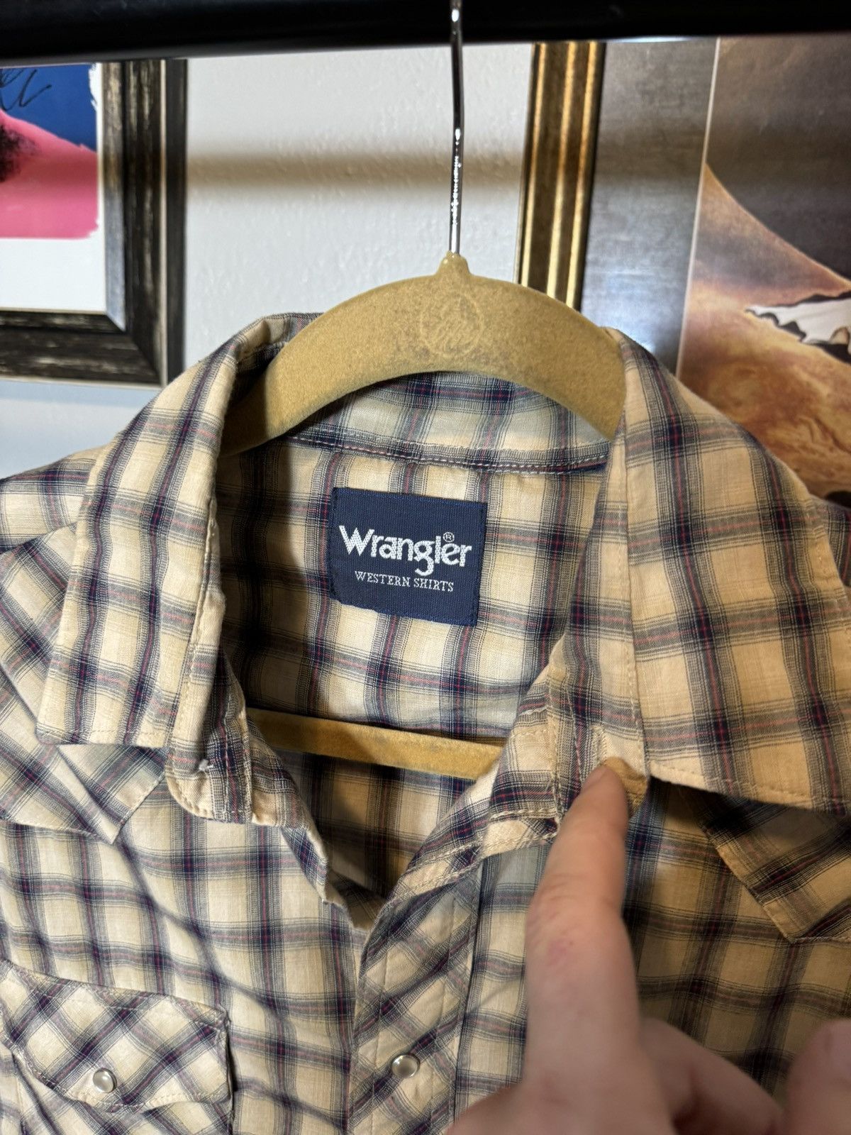 Vintage × Wrangler Vintage Wrangler Western Wear Shirt Size US L / EU 52-54 / 3 - 3 Thumbnail