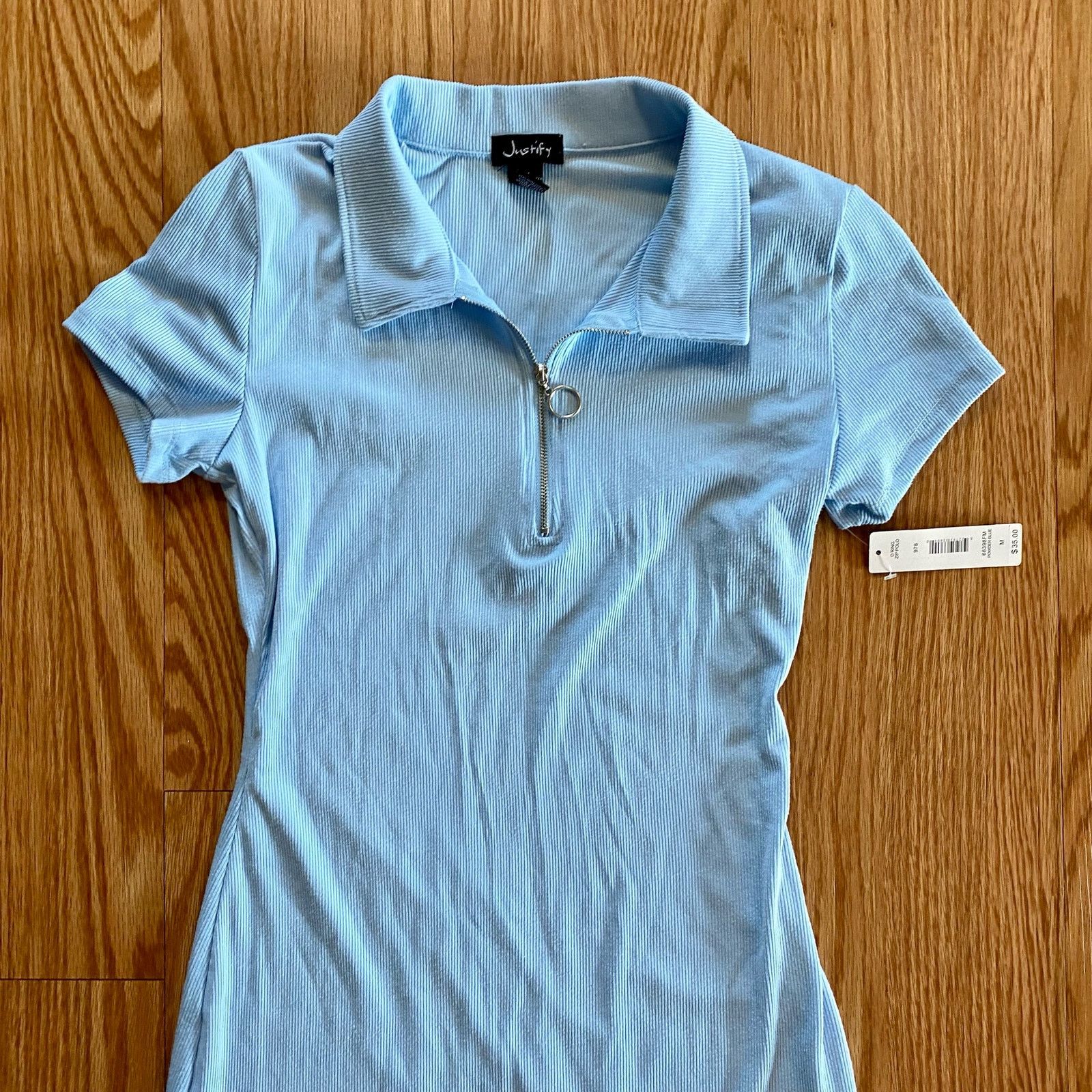 Other Justify Blue Mini Shirt Dress Juniors Medium Womens XSmall Size M / US 6-8 / IT 42-44 - 4 Thumbnail