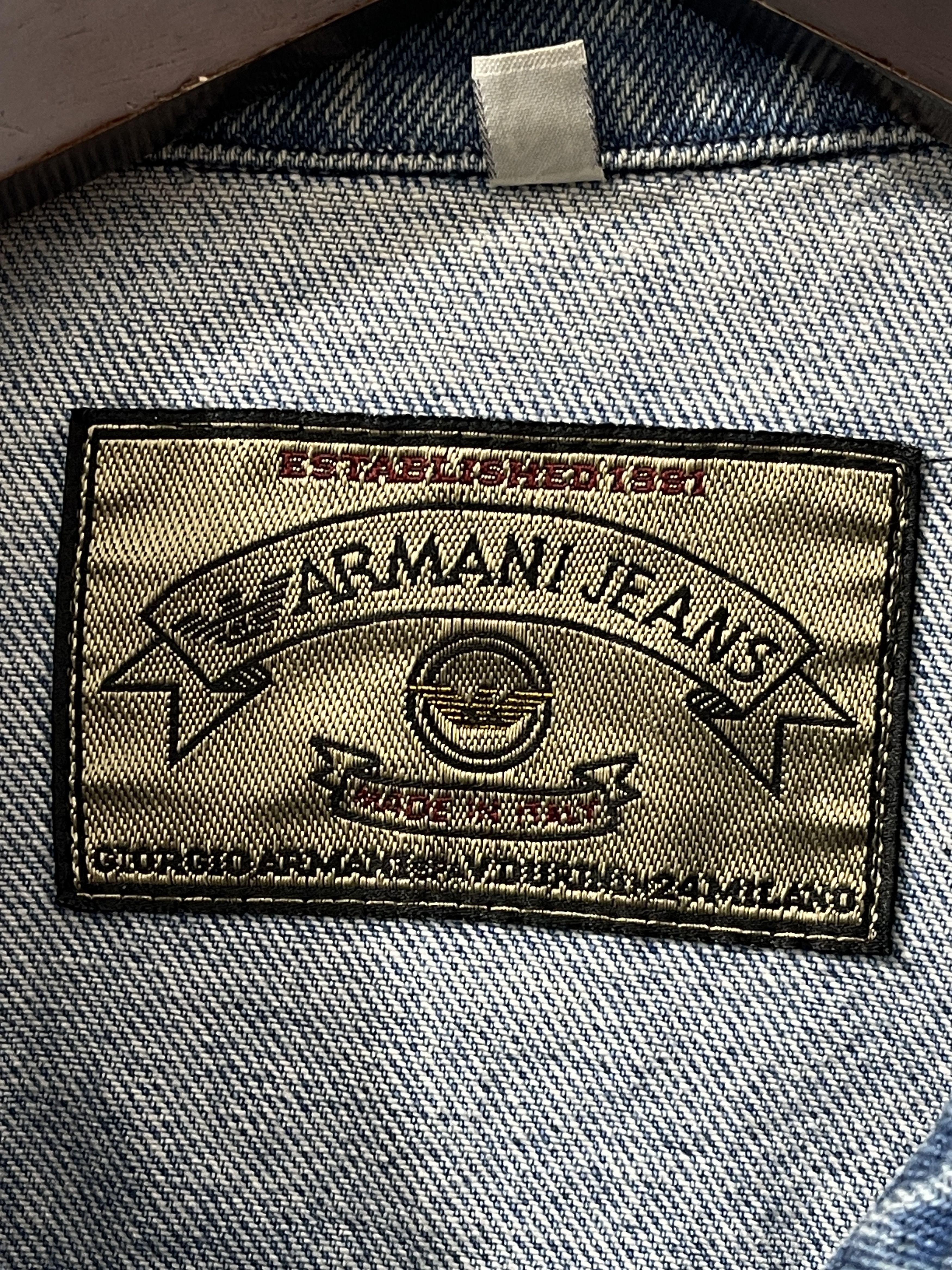 Armani Vintage 80s Armani Jeans Archive 10th Anniv Denim Jacket Size US S / EU 44-46 / 1 - 11 Thumbnail