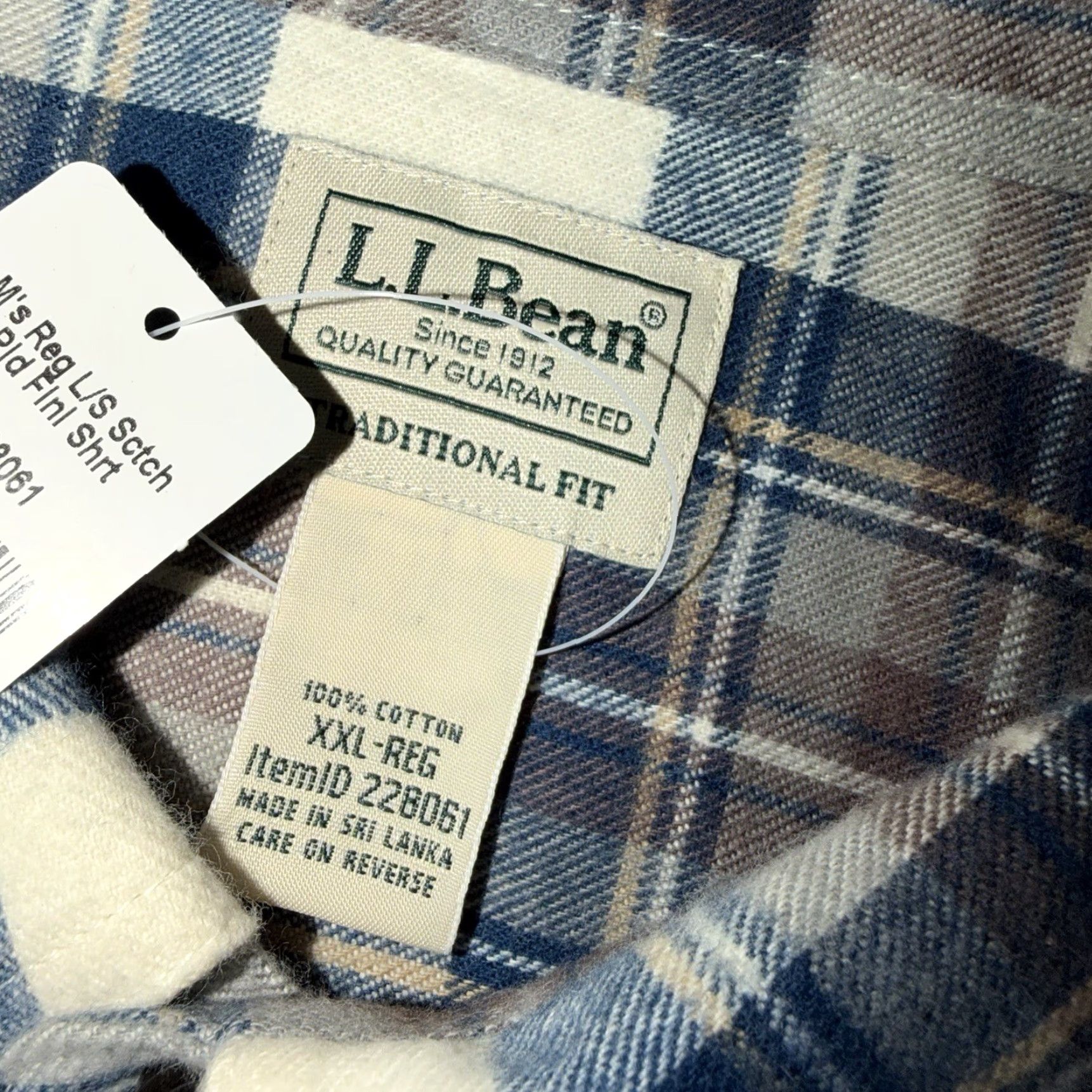 Vintage LL BEAN Scotch Plaid Flannel Shirt Men’s XXL Traditional Fit Indigo Tartan New Size US XXL / EU 58 / 5 - 3 Thumbnail