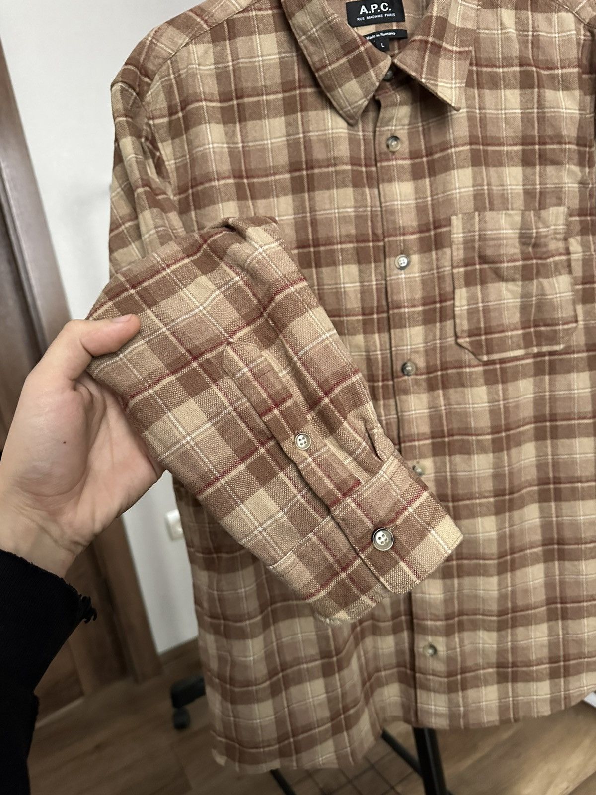 A.P.C. A.P.C. Rue Madame Paris Shirt Button Up Long Sleeve Flannel Size US L / EU 52-54 / 3 - 8 Thumbnail