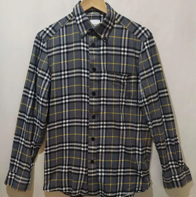 Burberry Burberry Gray Plaid Long Sleeve Shirt Size US S / EU 44-46 / 1 - 1 Thumbnail