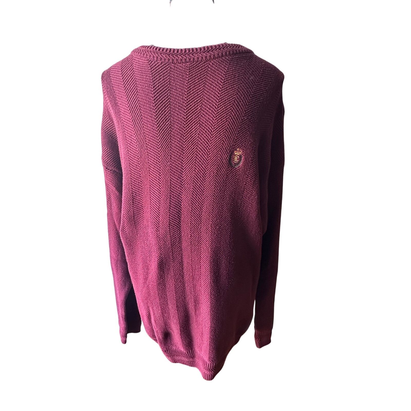 Chaps Ralph Lauren Chaps Ralph Lauren Maroon Crewneck Sweater Knit & Crest Logo Size US M / EU 48-50 / 2 - 1 Thumbnail