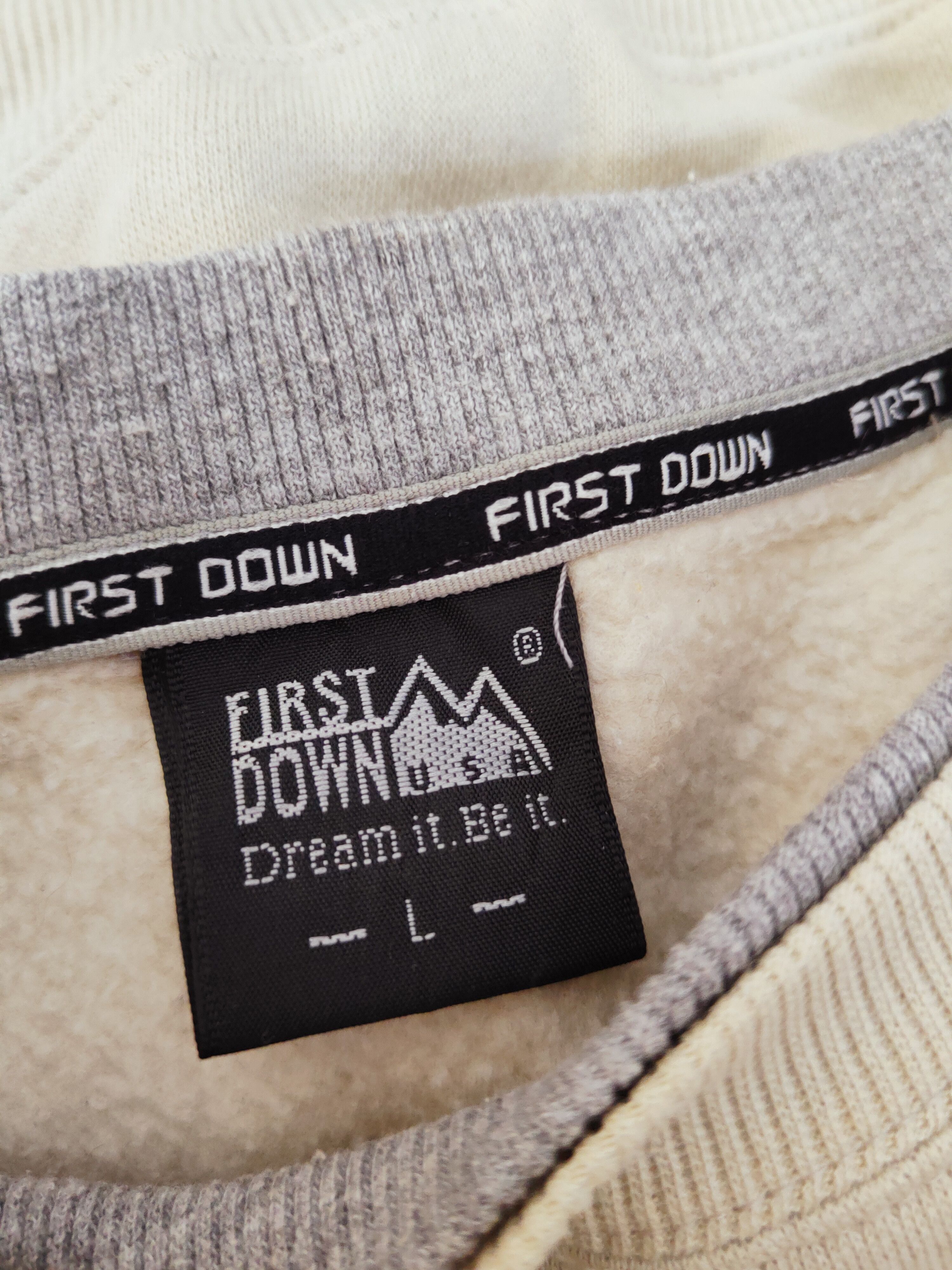 Japanese Brand × Vintage Vintage 💥 First Down Ivory Sweatshirts (nice material) Size L / US 10 / IT 46 - 14 Thumbnail