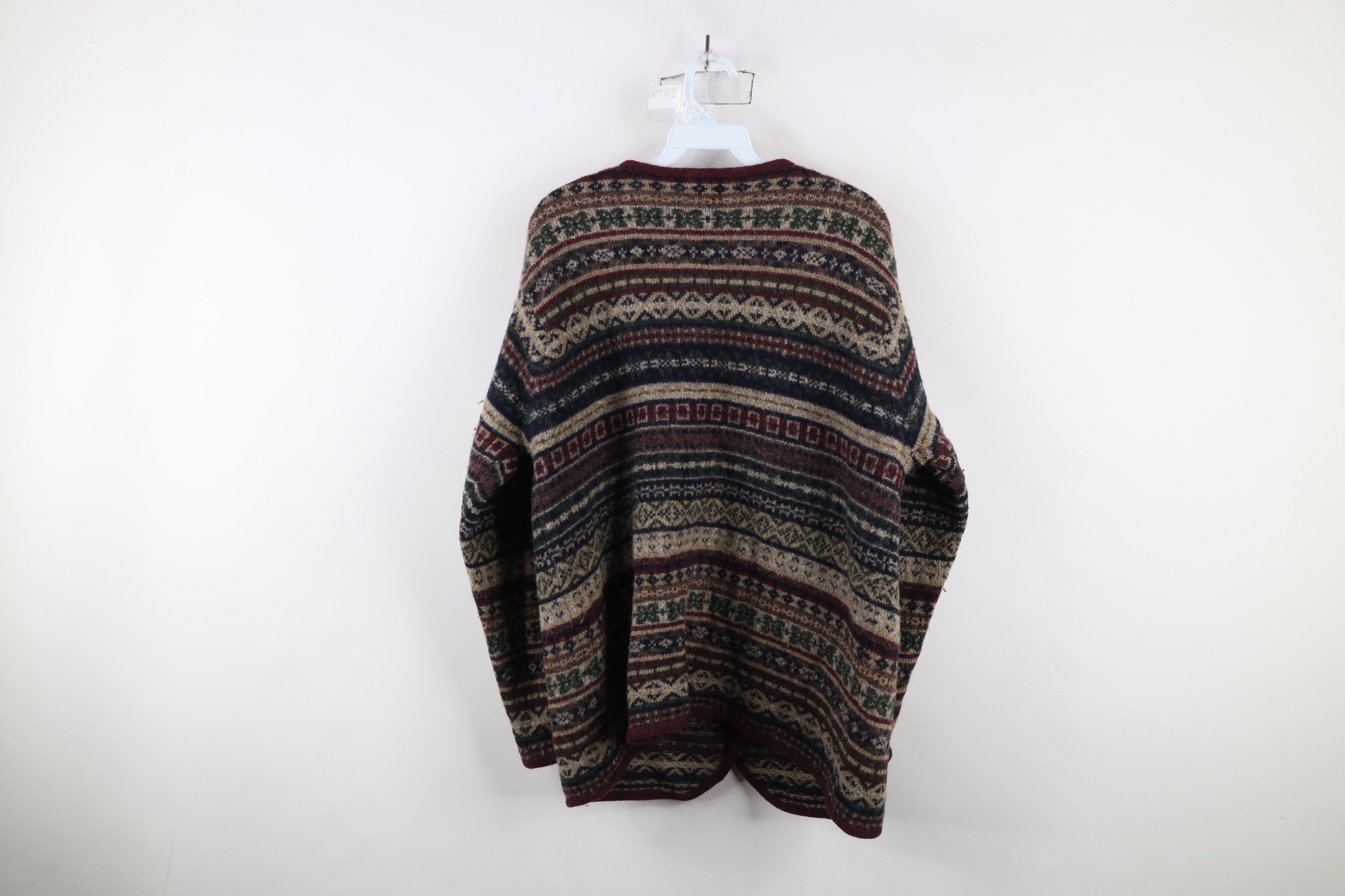 Vintage Vintage 90s Streetwear Wool Fair Isle Knit Cardigan Sweater Size L / US 10 / IT 46 - 9 Thumbnail