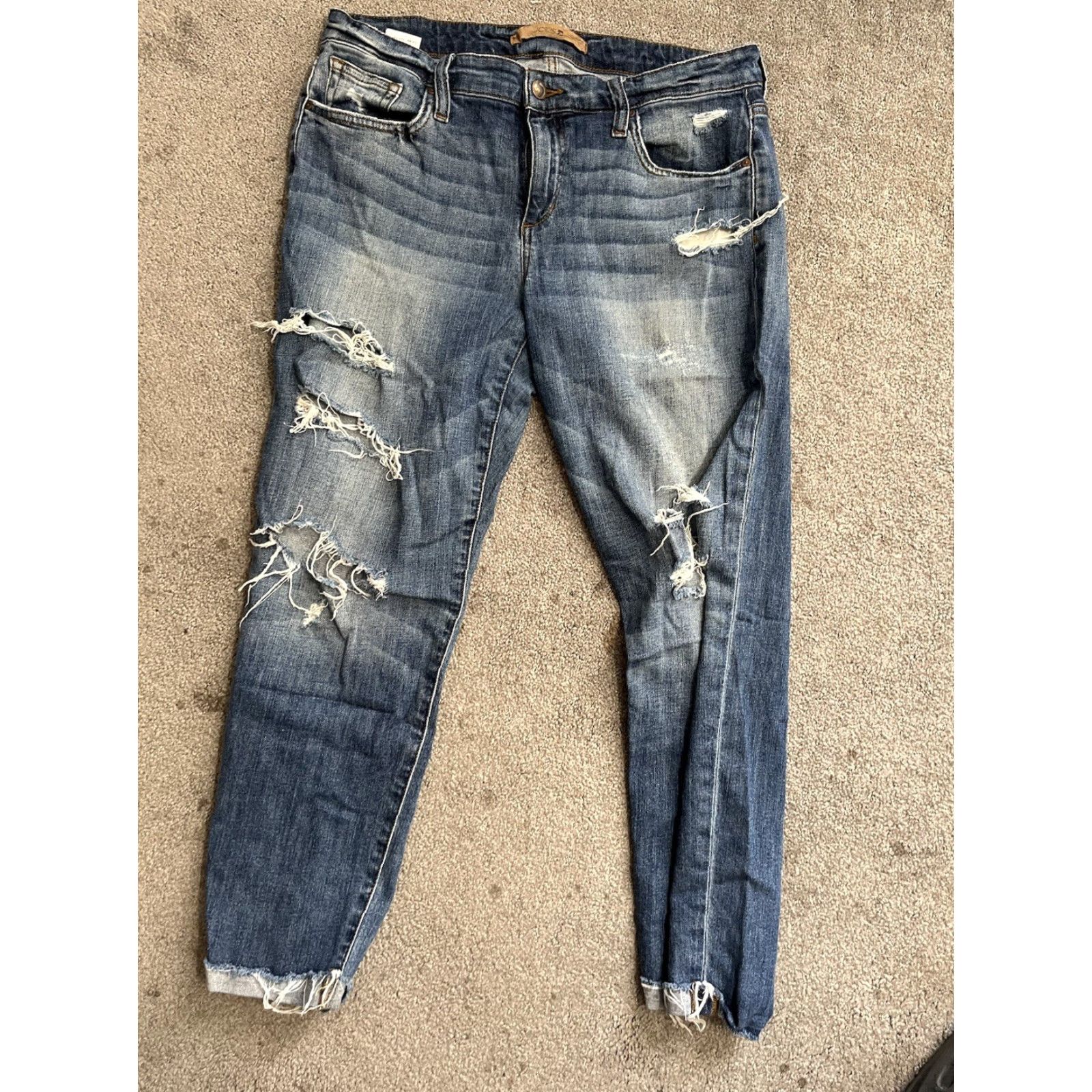Vintage Women’s Joe's Jeans Size 29 Crop Slim Boyfriend Blue Denim Stretch UEC Size 29" - 3 Thumbnail