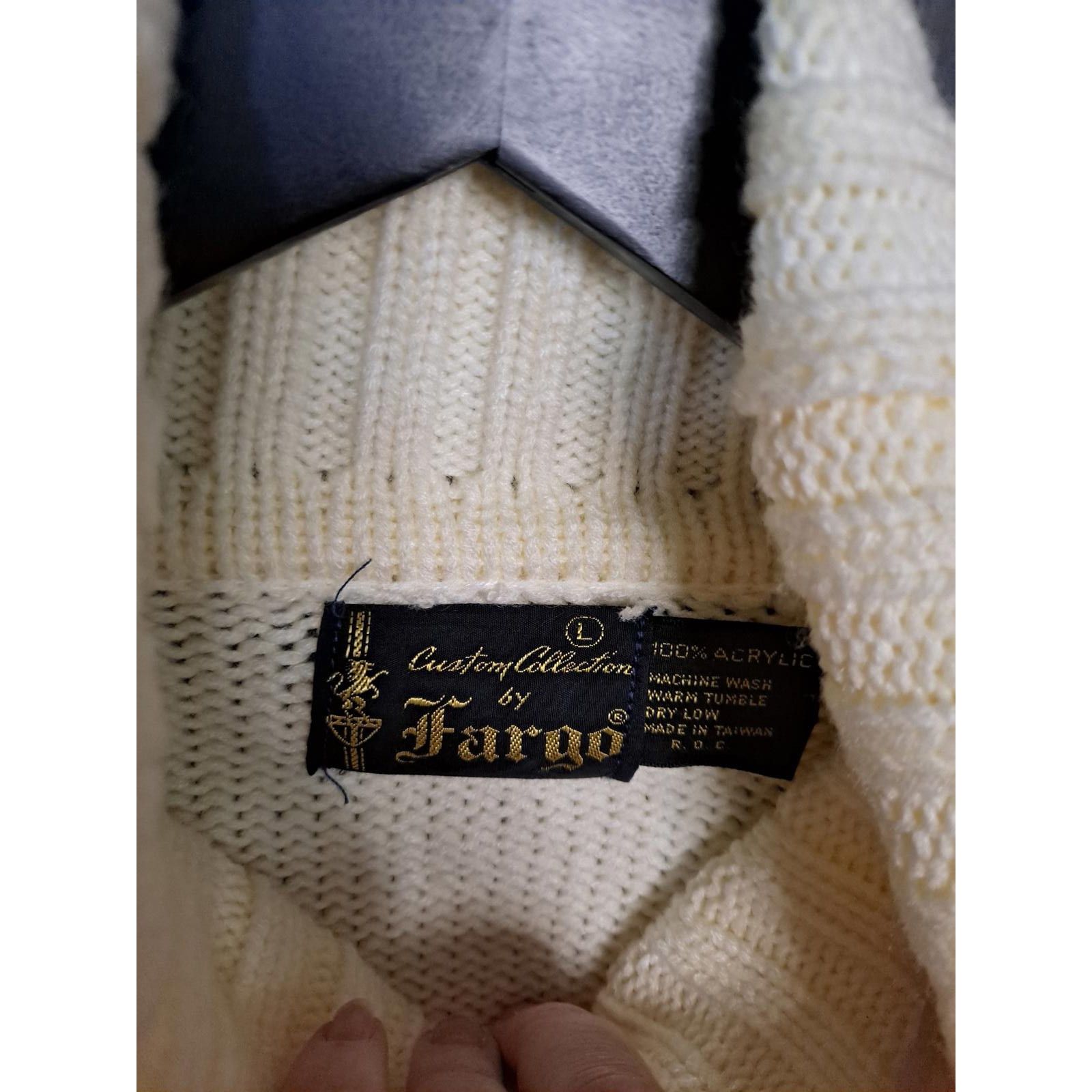 Other Custom Design by Fargo Cable Knit White Sweater Size Large Size US L / EU 52-54 / 3 - 3 Thumbnail