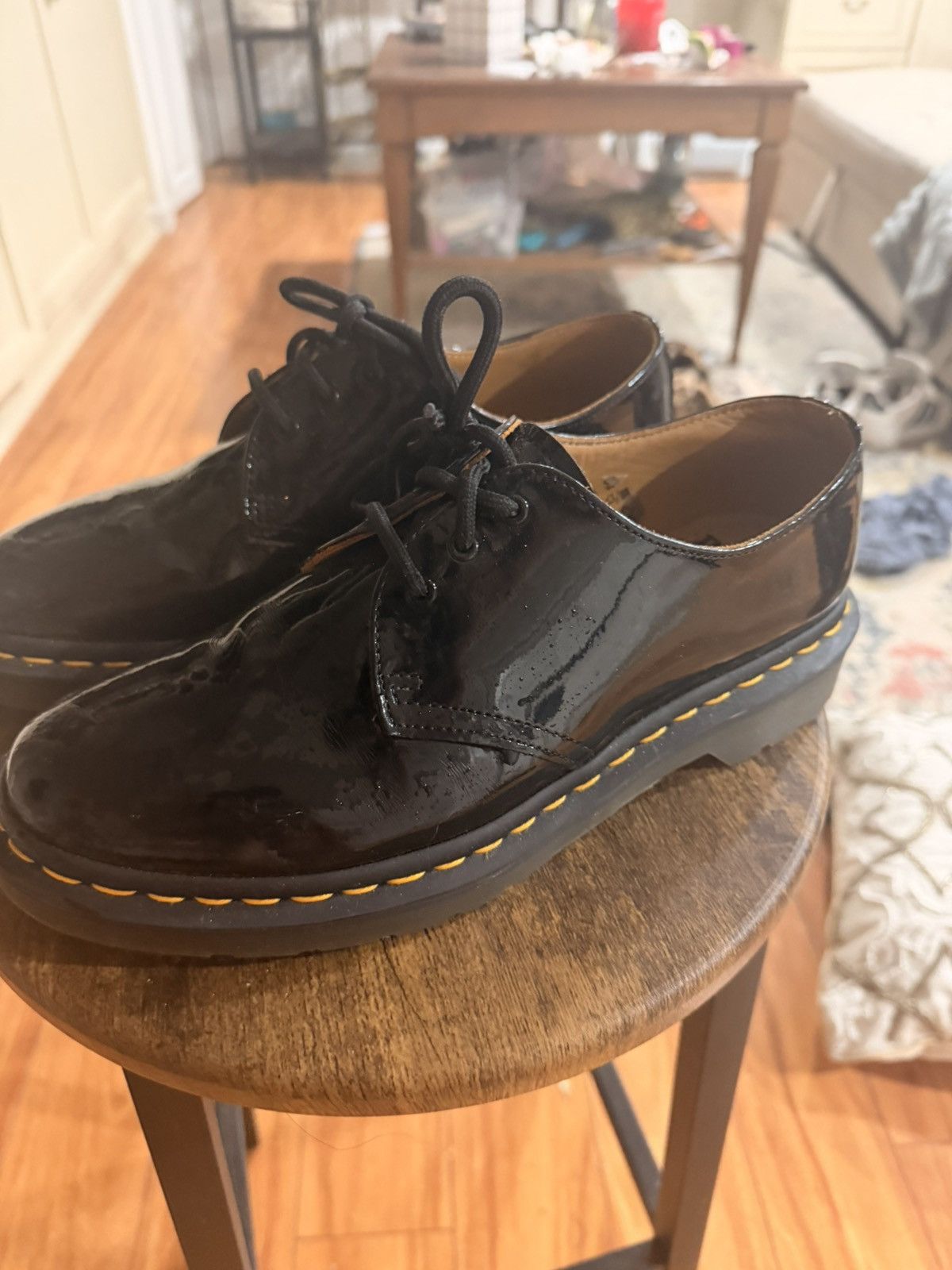 Dr. Martens Dr. Martens Black Patent Leather Oxfords (3-Eye) Size US 9 / IT 39 - 3 Thumbnail
