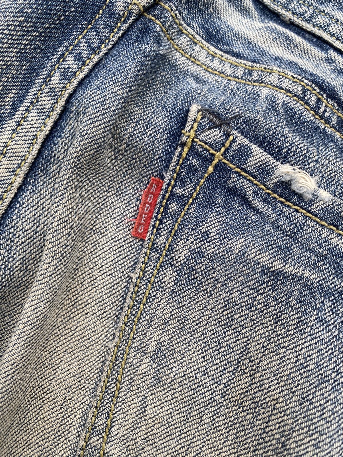 Japanese Brand Rodeo Crown Japan Faded Distressed Denim Size US 31 - 18 Thumbnail