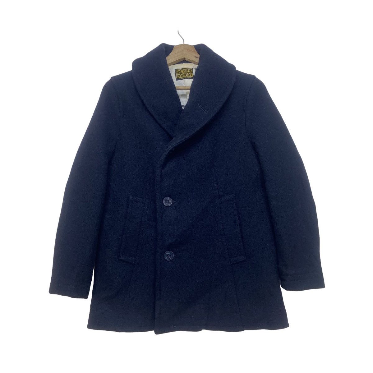 Japanese Brand Saltwater Cowboy Double-breasted Wool Heavy Coat Size M / US 6-8 / IT 42-44 - 2 Thumbnail