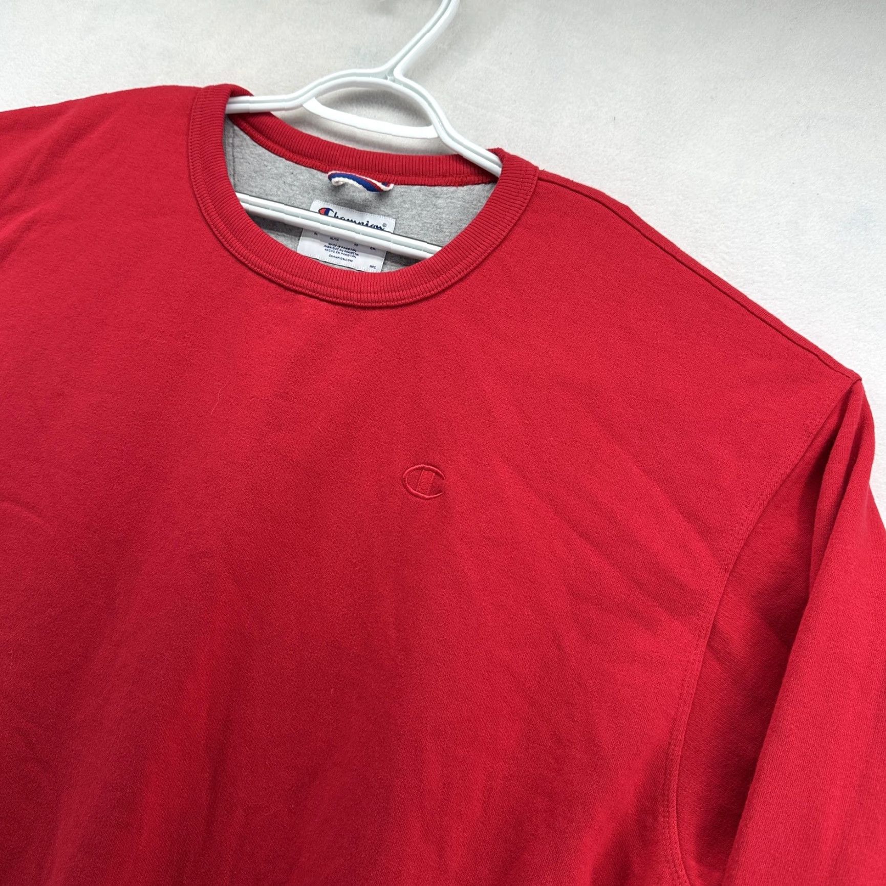 Champion Champion Sweatshirt Mens XL Red Fleece Crewneck Pullover Embroidered Logo Top All Seasons Size US XL / EU 56 / 4 - 2 Thumbnail