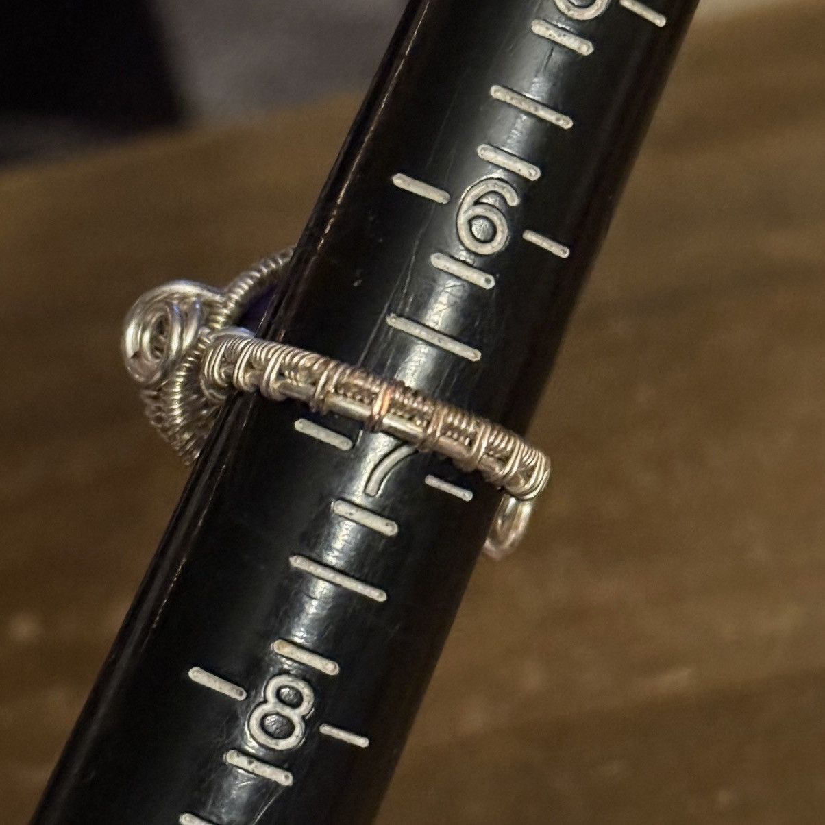 Other Silver tone wire wrapped purple marbled stone ring Size ONE SIZE - 4 Thumbnail