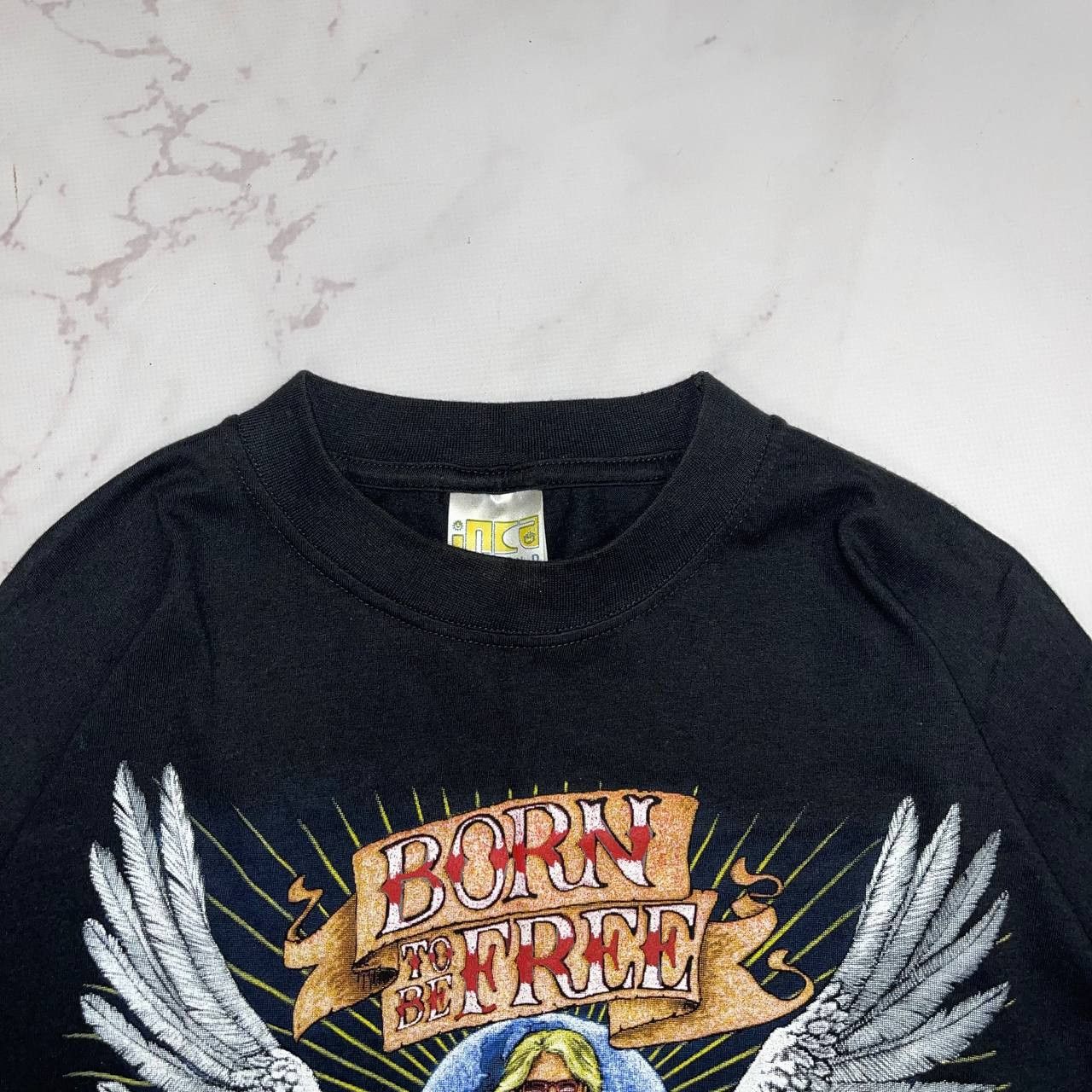 Vintage Vintage Zip It London Born to be Free Biker Tee Black Size L Size US L / EU 52-54 / 3 - 10 Thumbnail