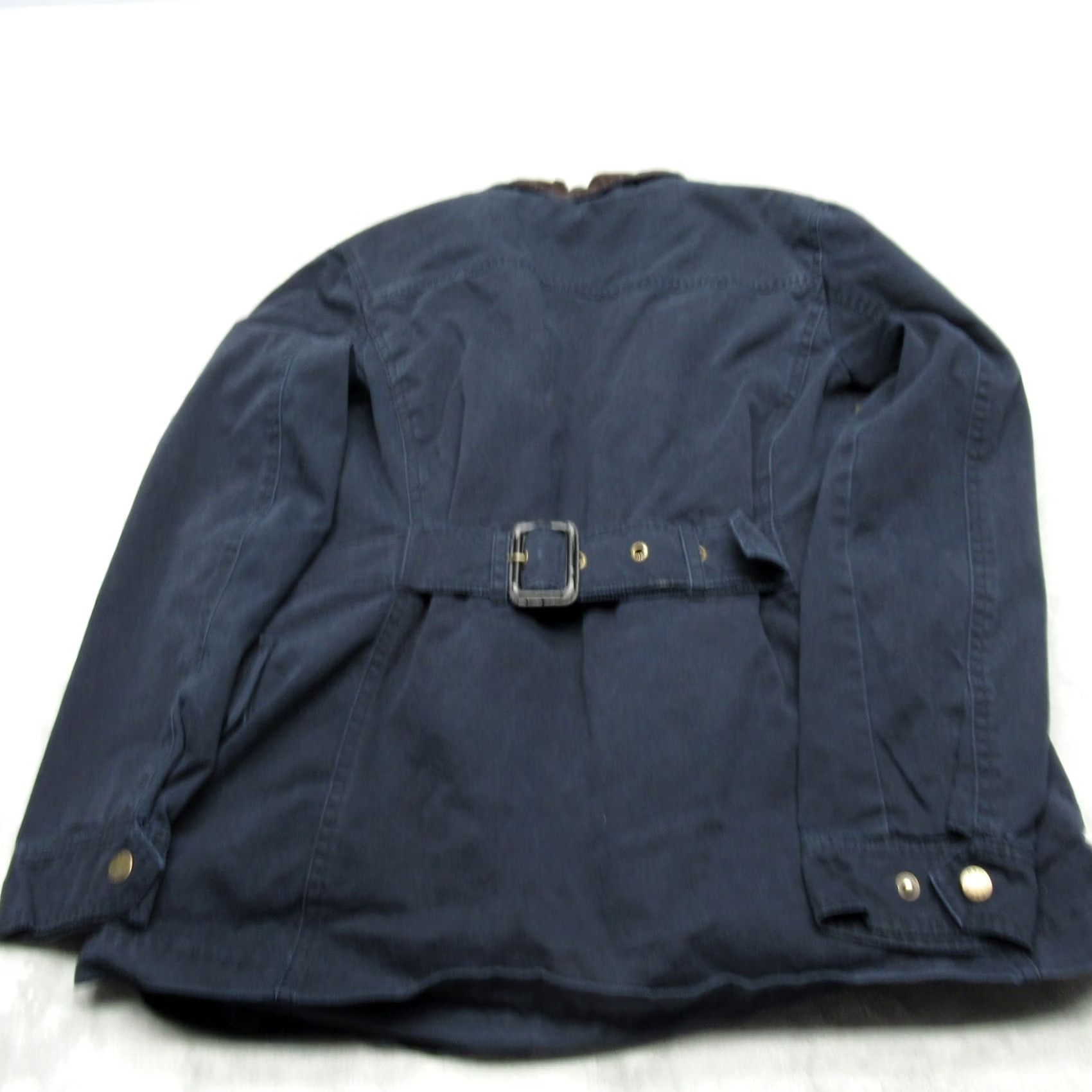 Orvis Orvis Waxed Cotton Field Jacket Women Small Navy Chore Buckle Neck Cargo Vintage Size S / US 4 / IT 40 - 3 Thumbnail