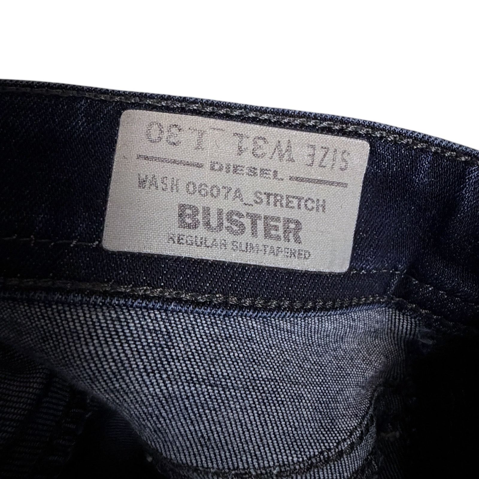 Diesel Diesel Buster Regular Tapered Fit Dark Blue Mens Jeans 31x30 Size US 31 - 5 Thumbnail