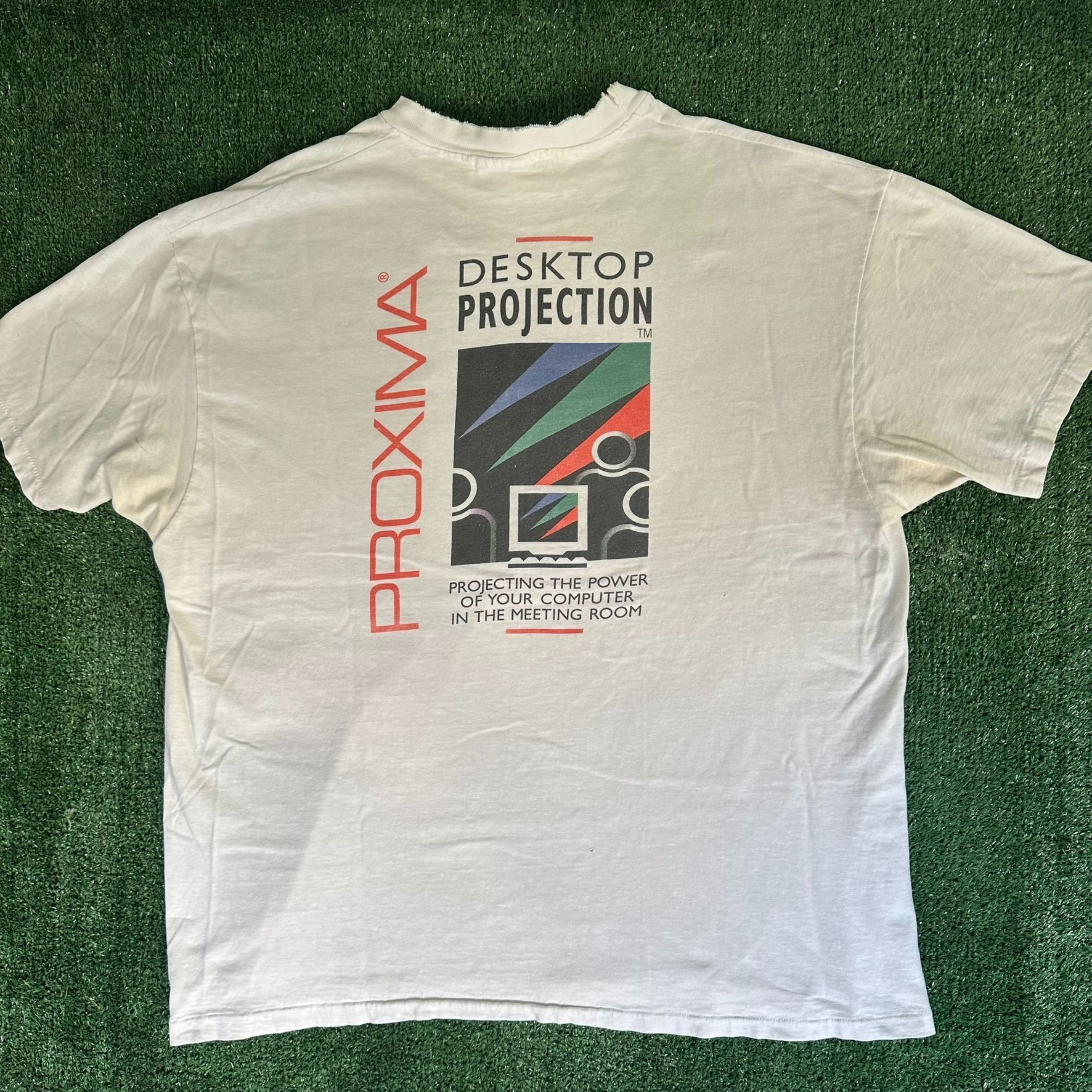 Hanes Vintage 90s Proxima Desktop Projector T-Shirt Retro Tech Tee Size US XL / EU 56 / 4 - 1 Thumbnail